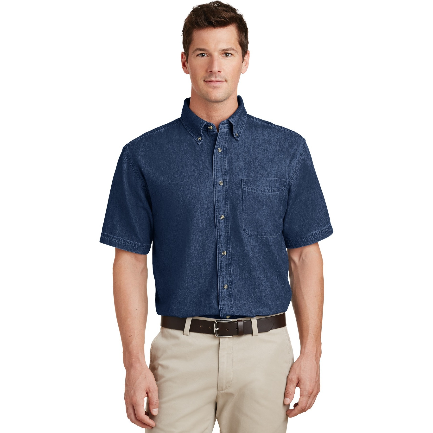 Port &#x26; Company&#xAE; Denim Men&#x27;s Short Sleeve Shirt