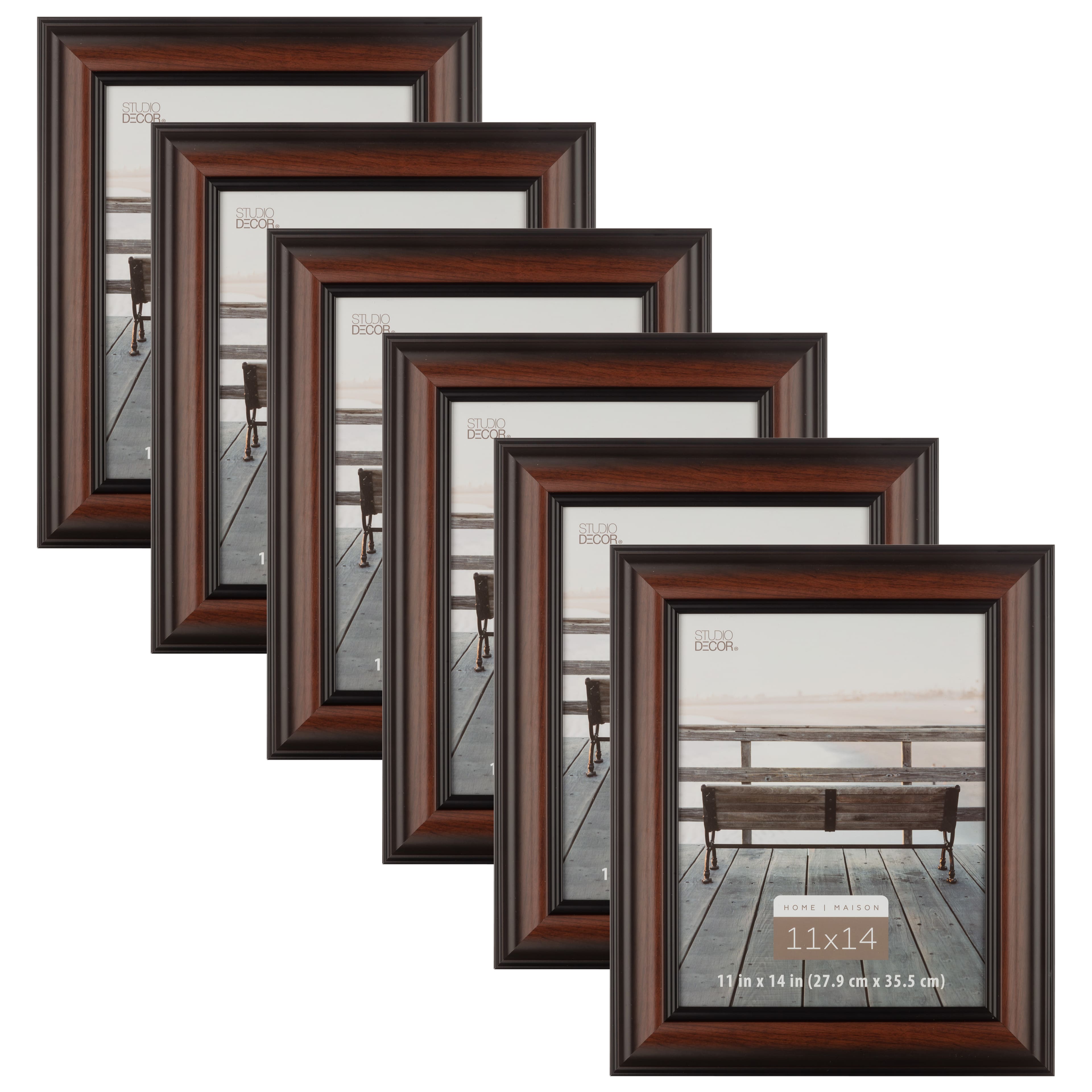 6 Pack: Home Brown & Black Wood Grain Frame by Studio Décor®