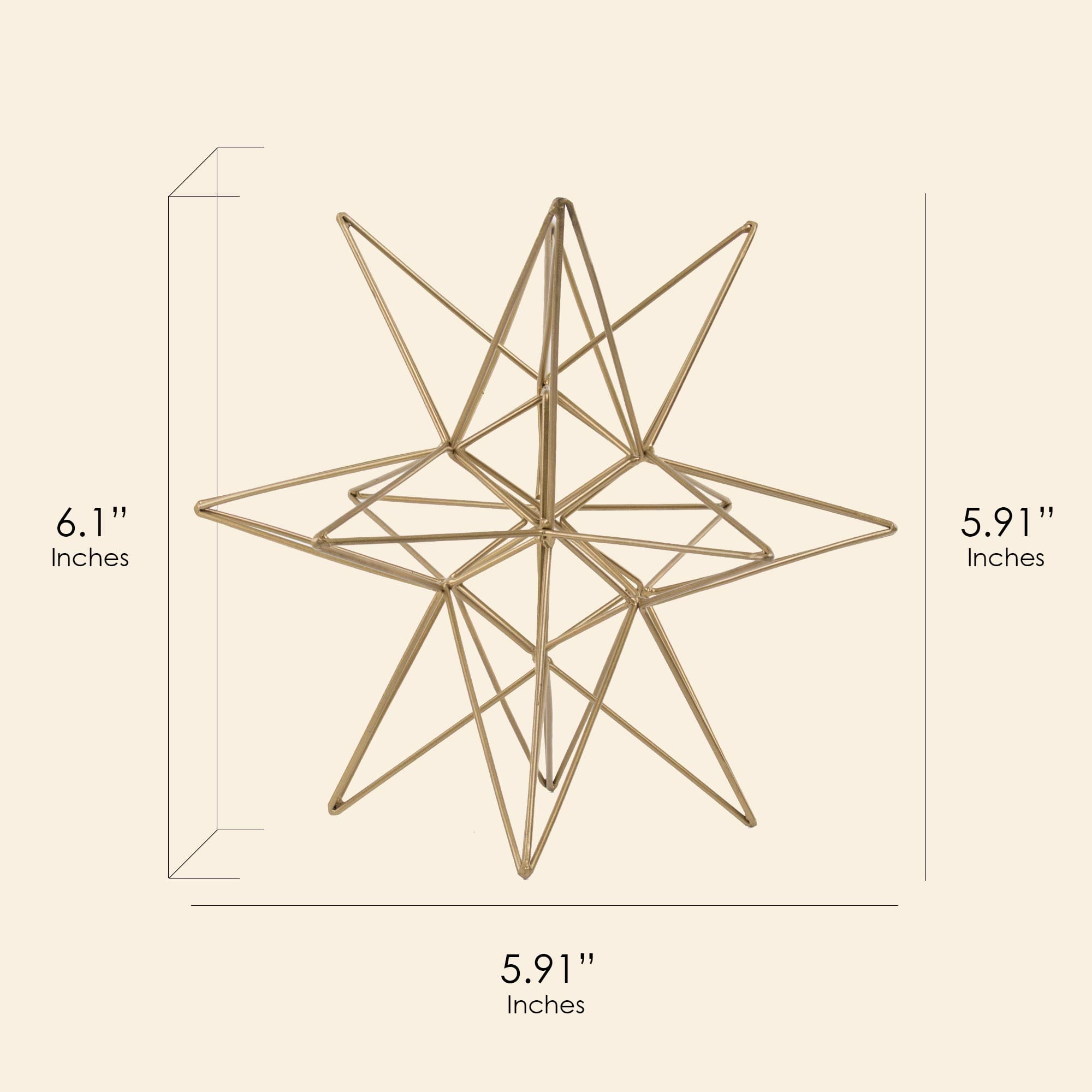 6" Gold Metal Star Figurine