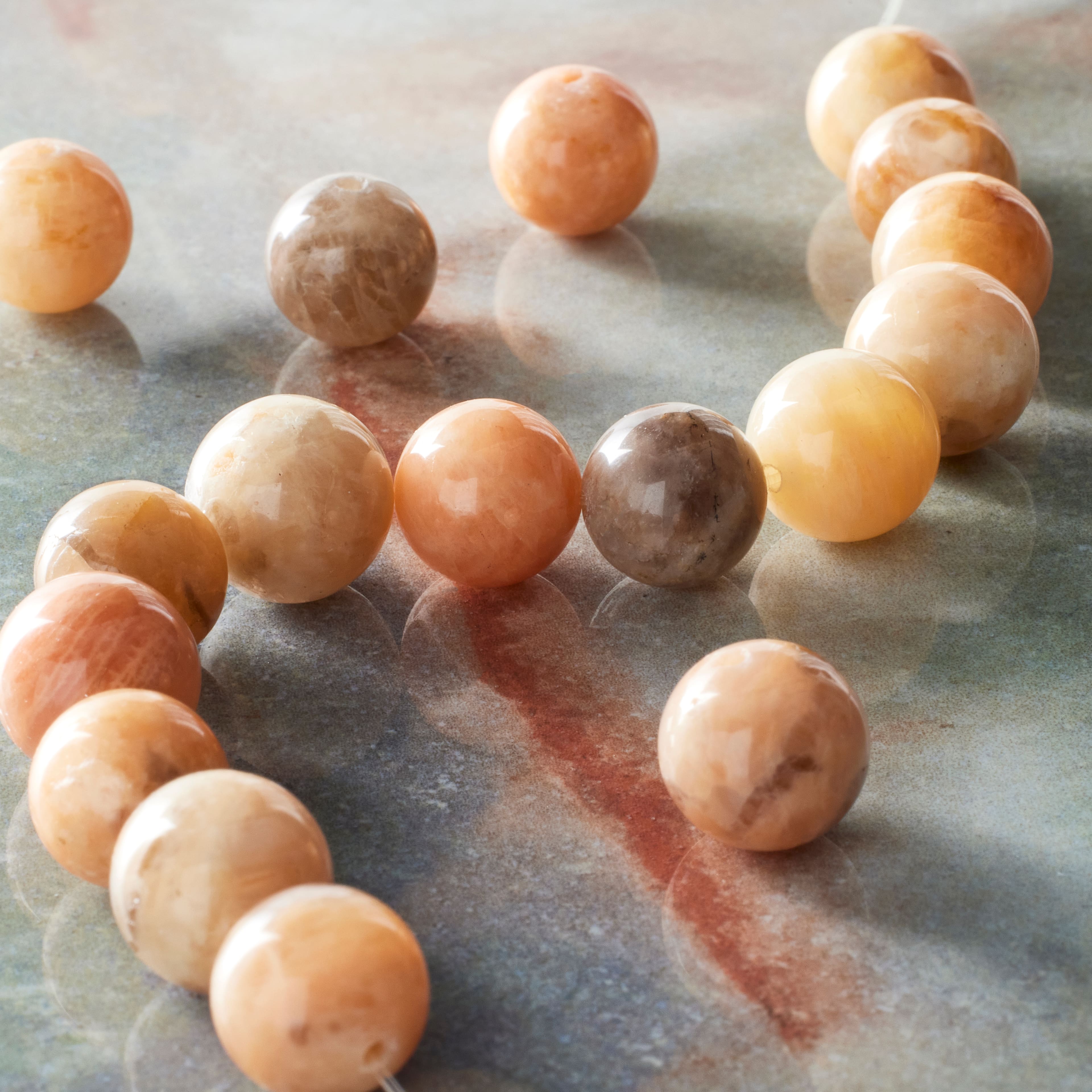Natural Tone Sunstone Round Beads, 10mm by Bead Landing&#x2122;
