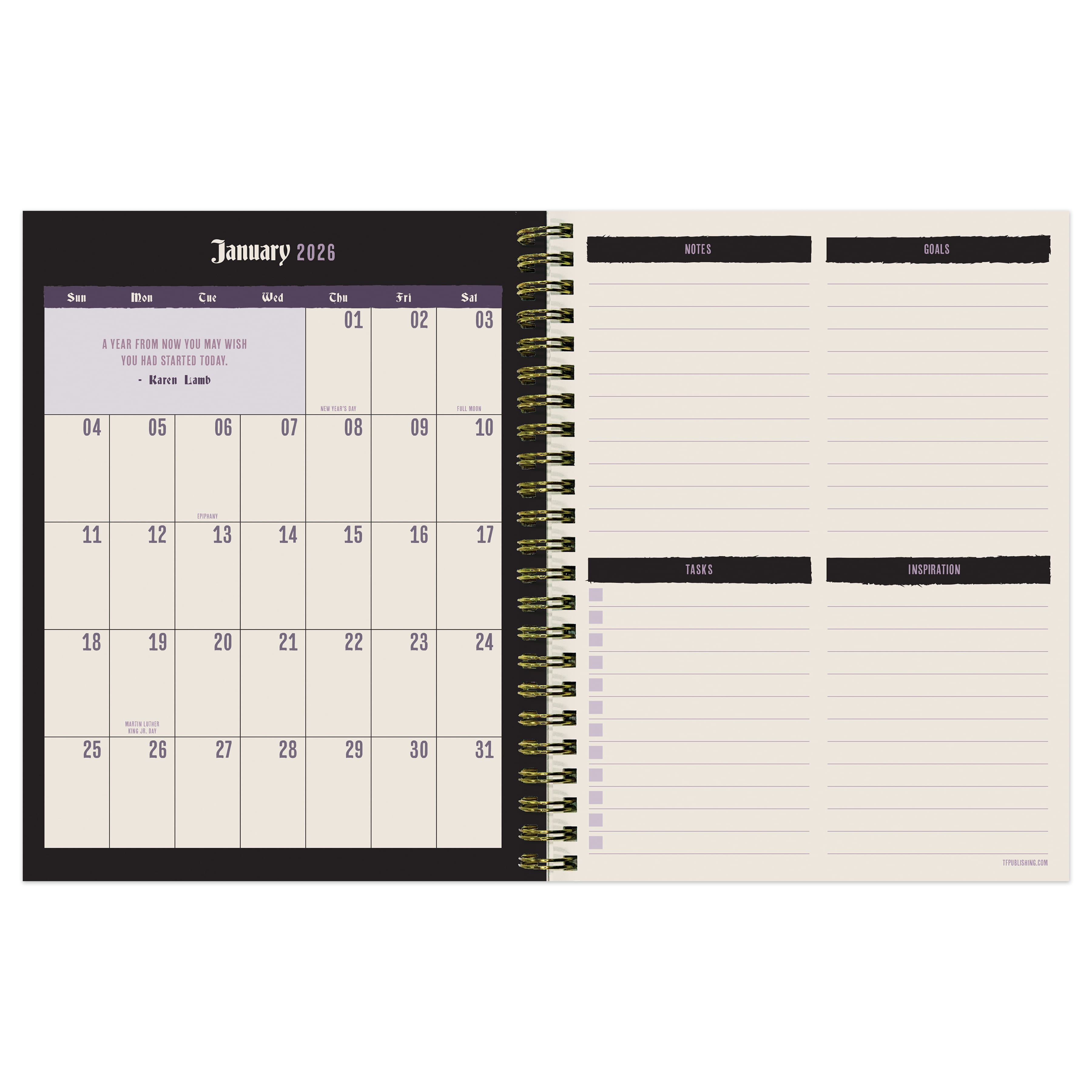 2026 Witch&#x27;s Flower Medium Weekly Monthly Planner