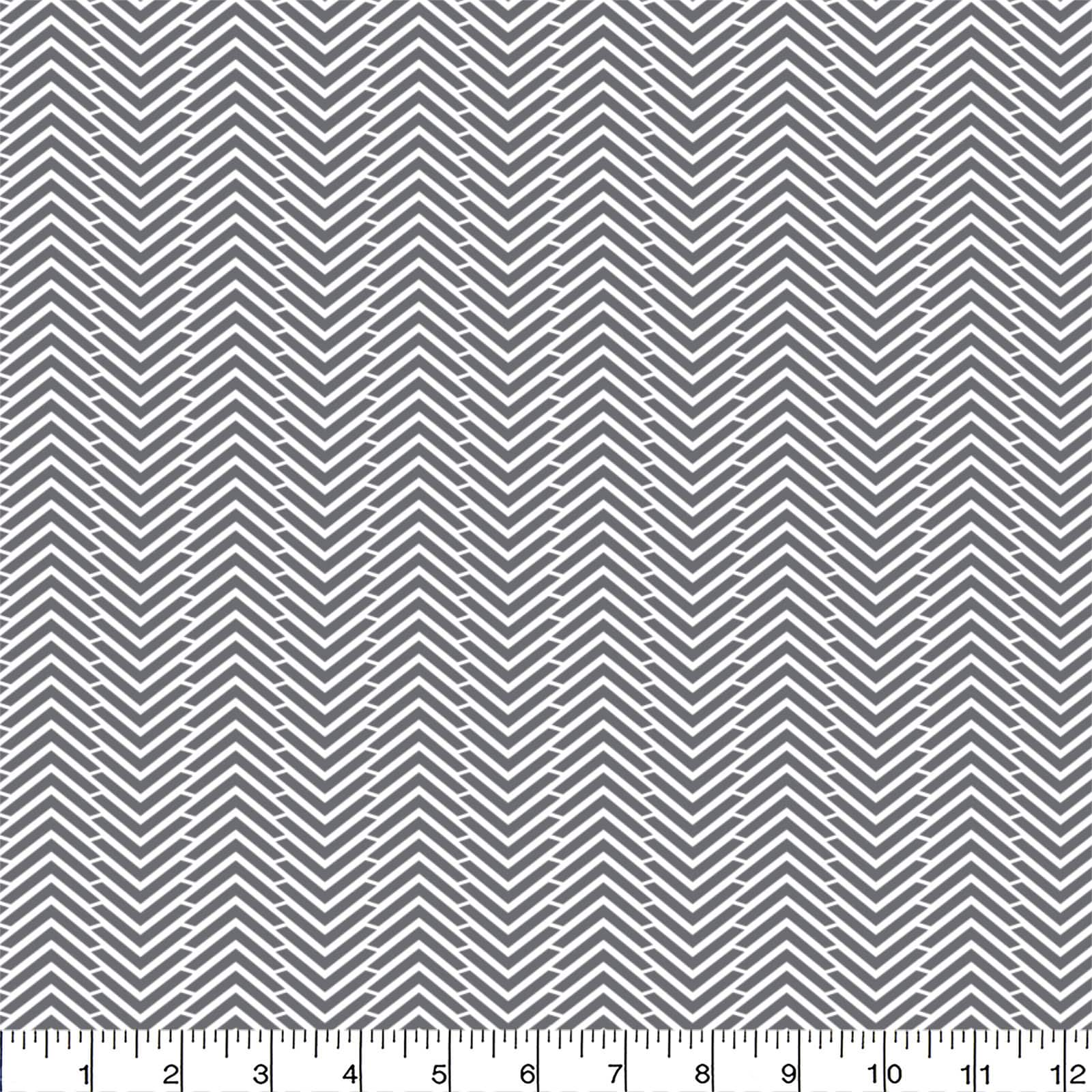 Eugene Textiles Black Herringbone Cotton Flannel