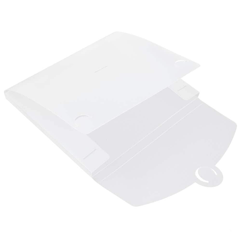 JAM Paper Clear Frost Plastic Portfolio with Circular Tuck Flap Closure 8.5" x 6.5"