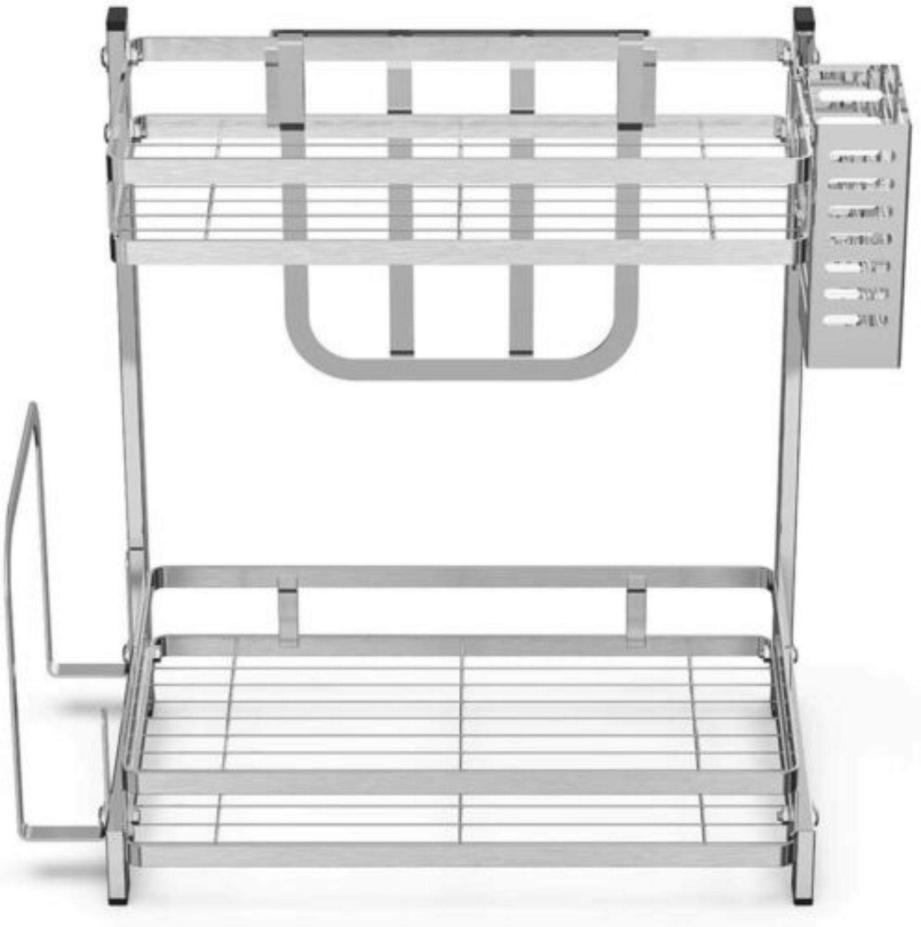 NEX&#x2122; 15&#x22; Silver 2-Tier Standing Storage Rack