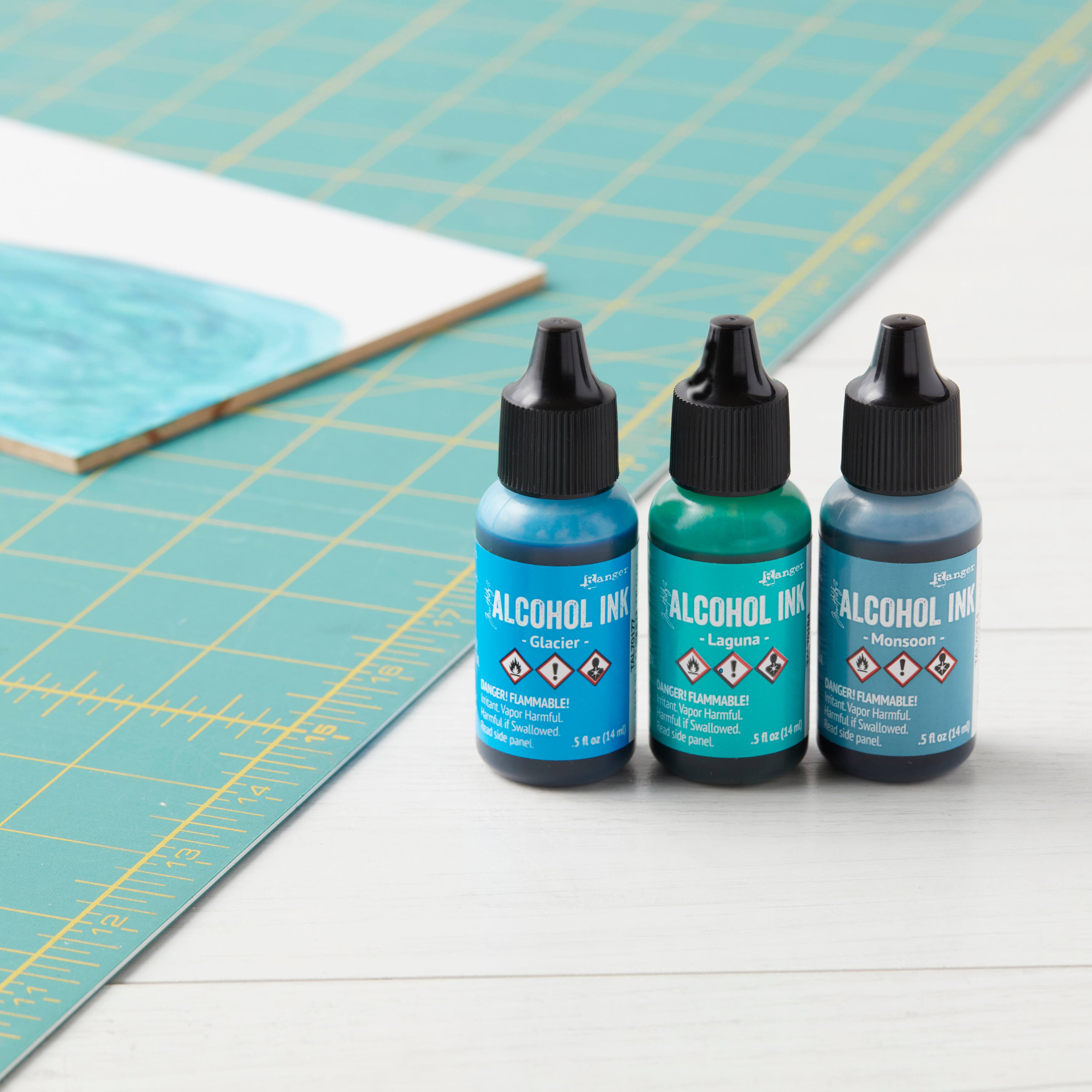 6 Packs: 3 ct. (18 total) Tim Holtz® Teal & Blue Spectrum Alcohol Inks