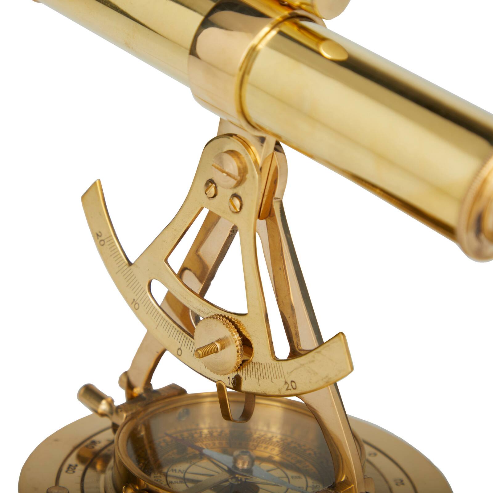Brass Coastal Telescope Compass, 8" x 8" x 8"