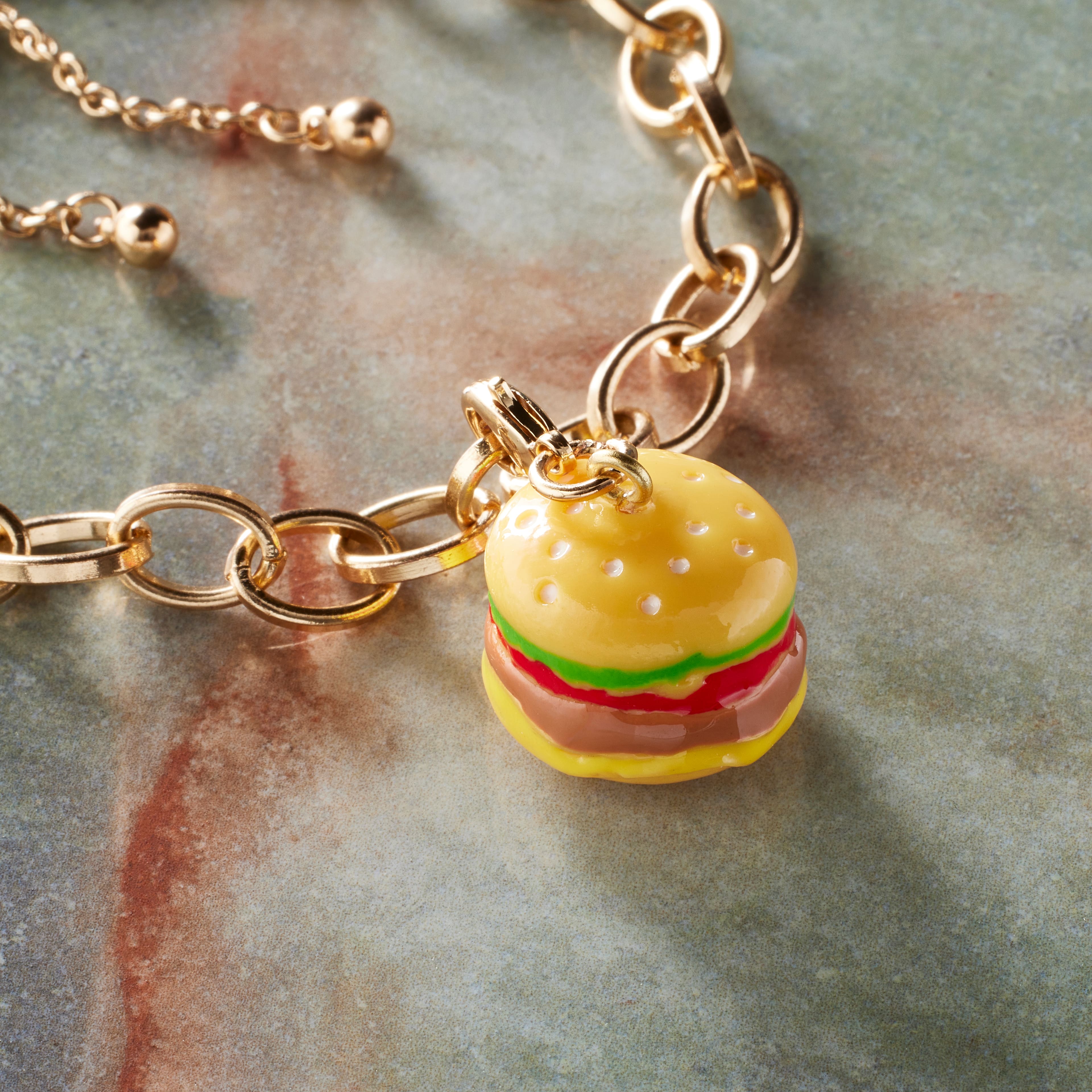 12 Pack: Burger Charm by Bead Landing&#x2122;