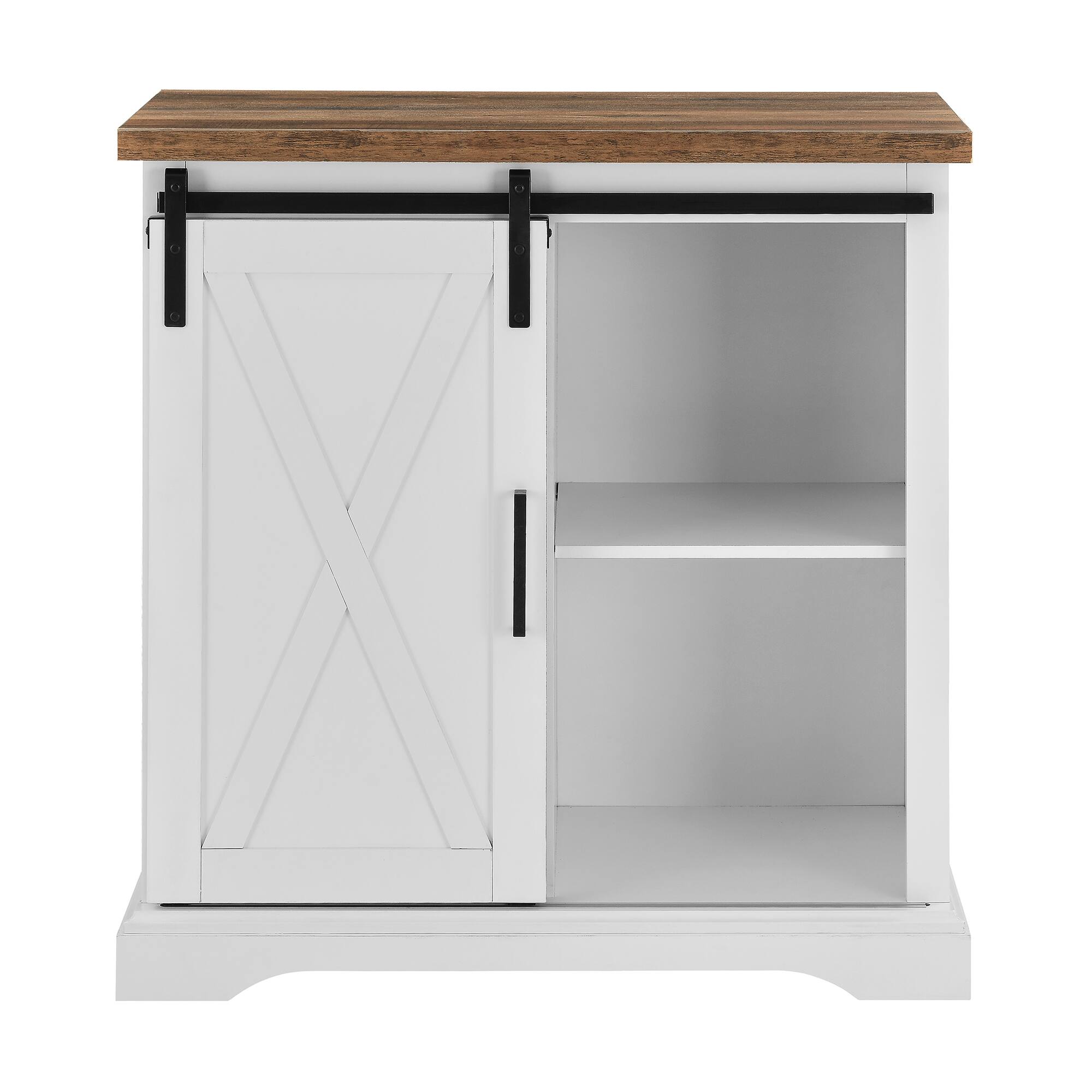 Walker Edison 32&#x22; Solid White Reclaimed Barnwood Rustic Farmhouse Buffet 
