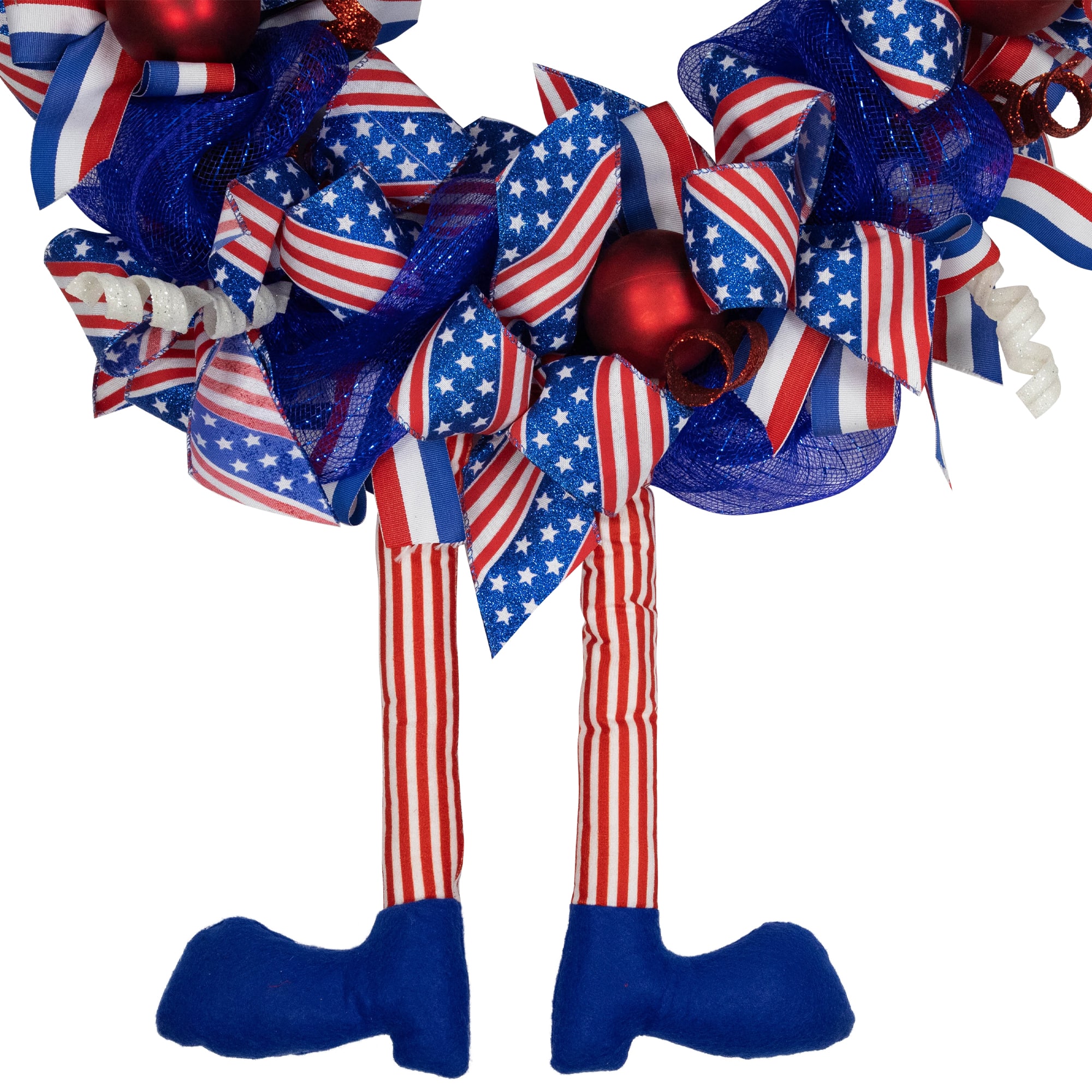 24" Patriotic Hat Wreath with Dangling Legs