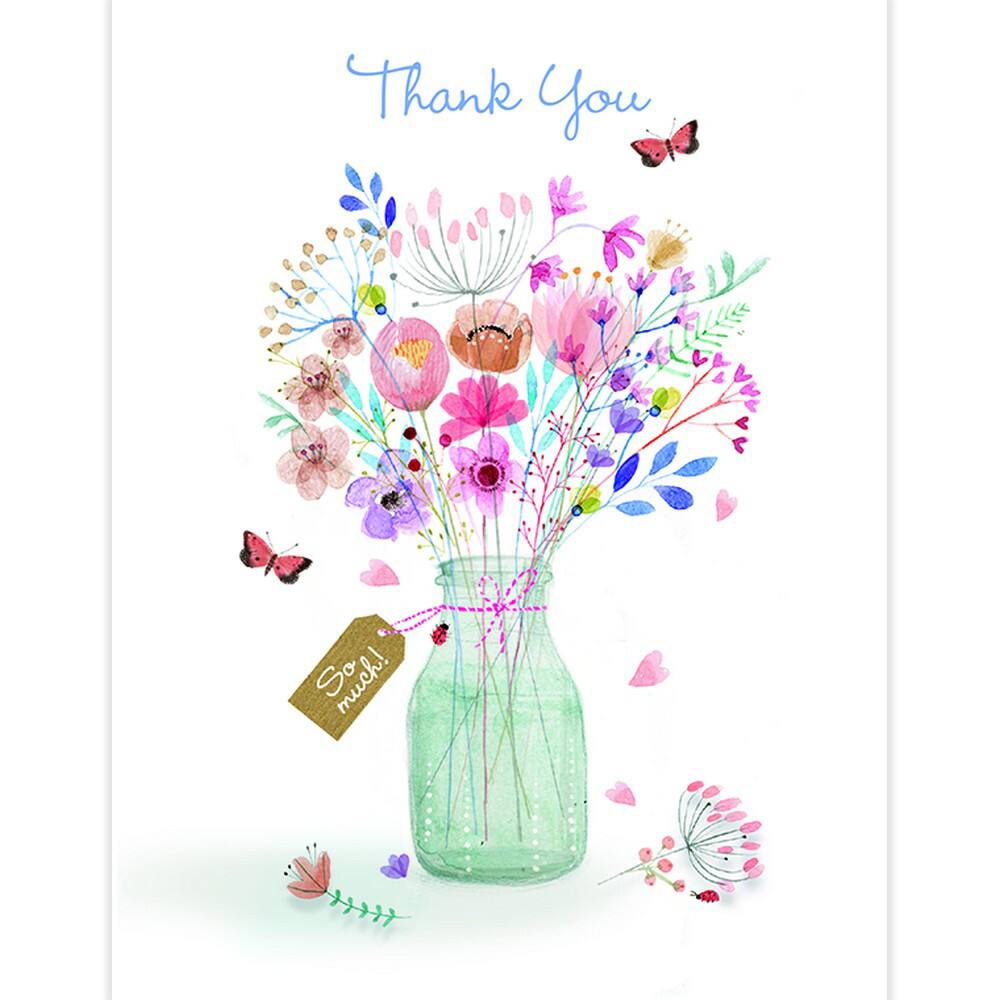 JAM Paper 'Go Green' Bouquet in A Vase Thank You Card Set, 16ct. | Michaels