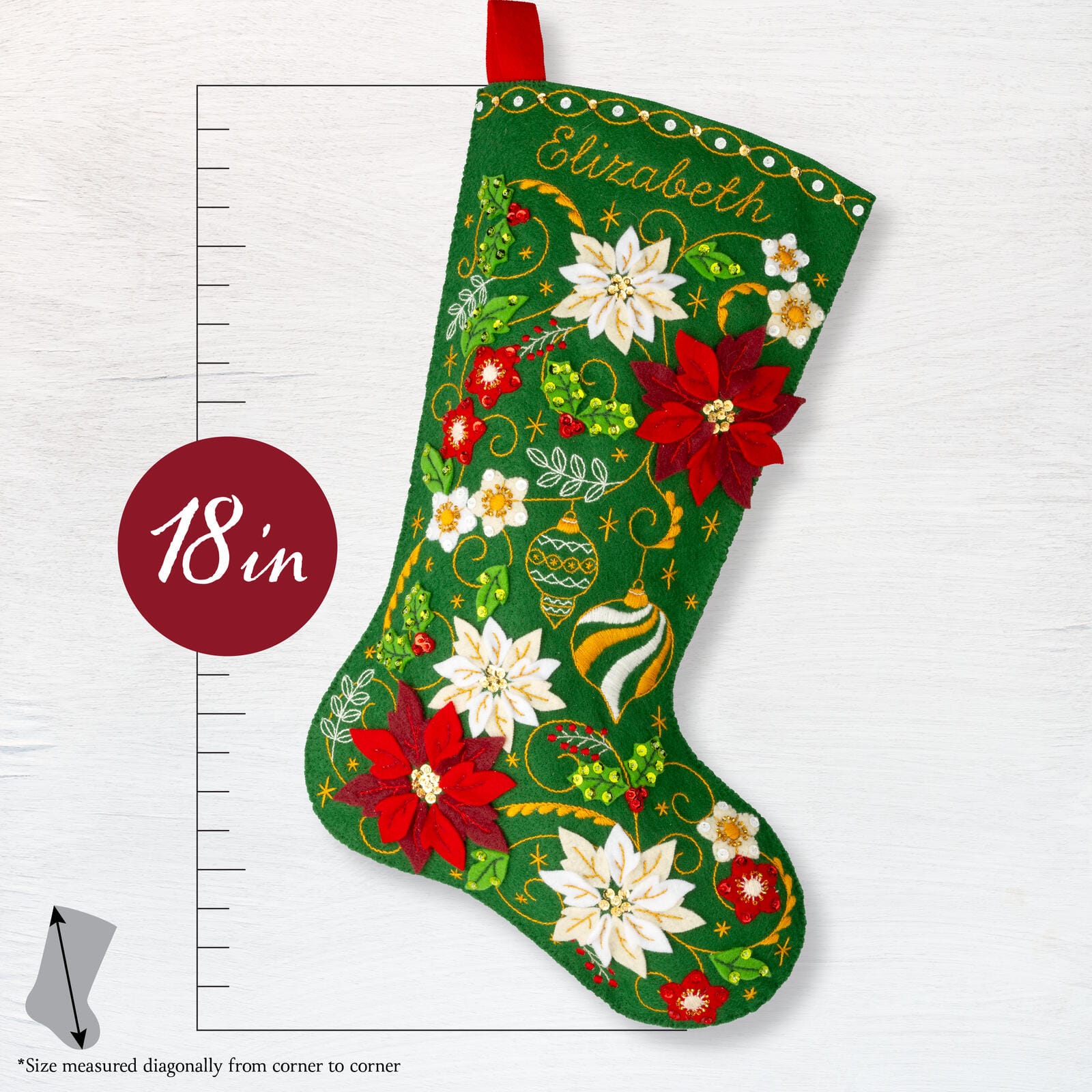 Bucilla&#xAE; Poinsettia Elegance Felt Stocking Kit