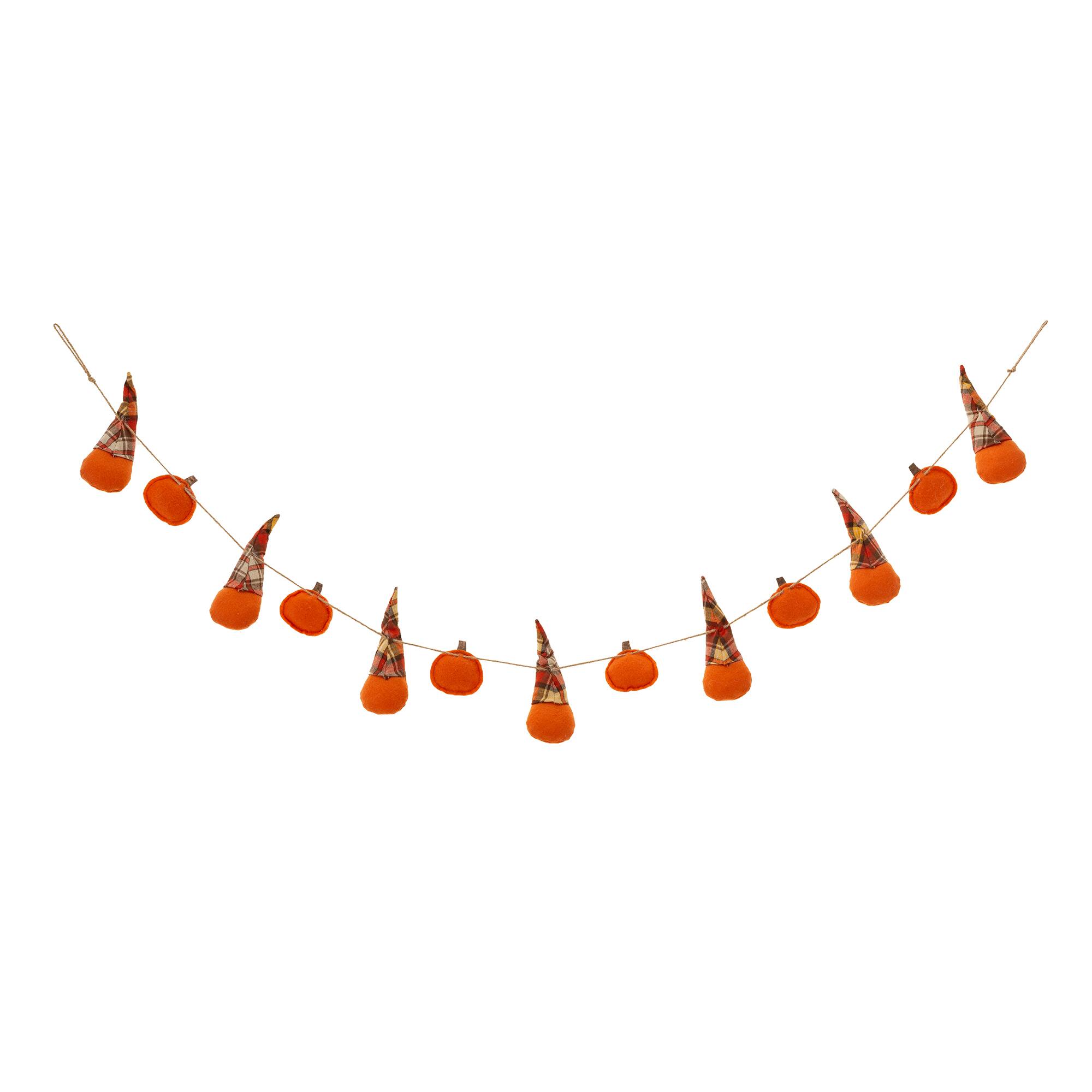Glitzhome&#xAE; 6ft. Fall Gnomes Fabric Garland