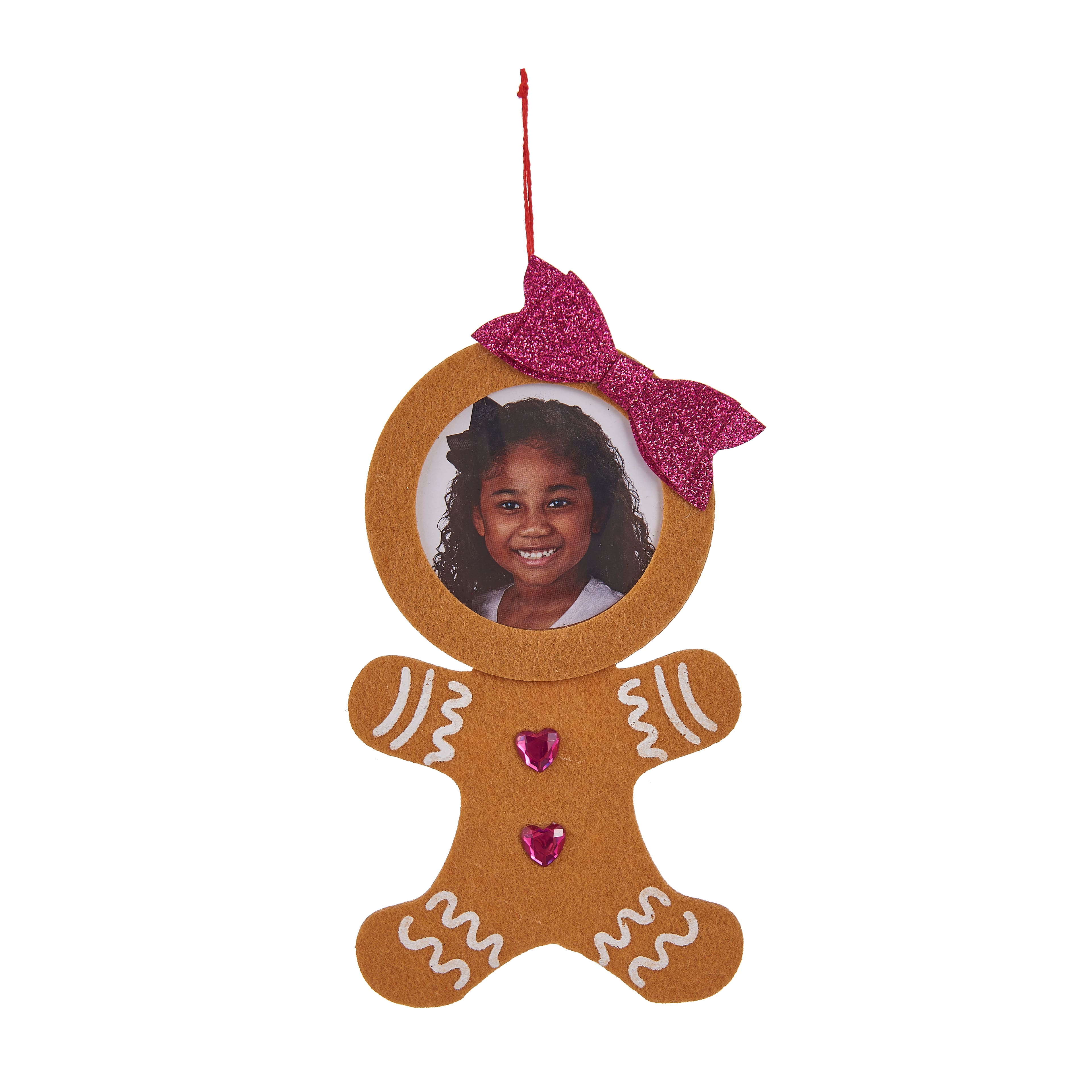 Gingerbread Girl Christmas Felt Frame Ornament by Studio D&#xE9;cor&#xAE;