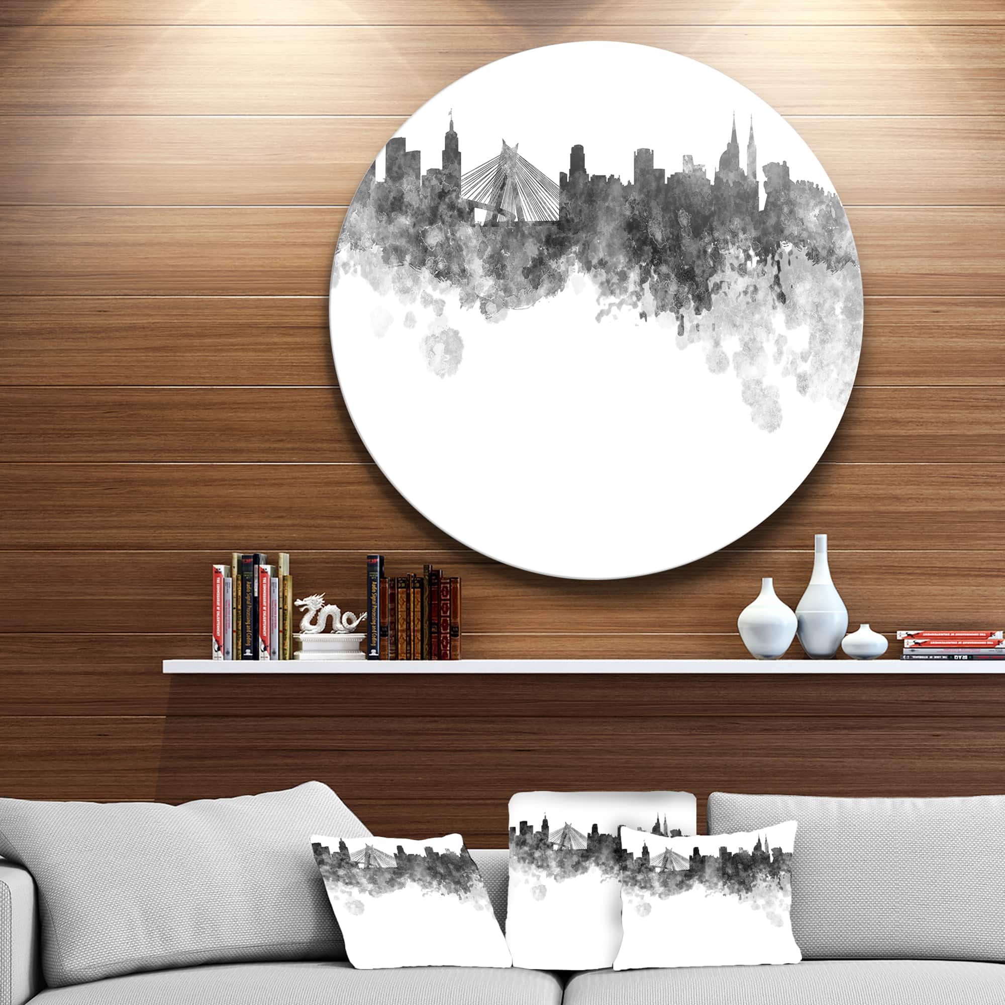 Designart - Sao Paulo Skyline&#x27; Disc Cityscape Metal Artwork Print