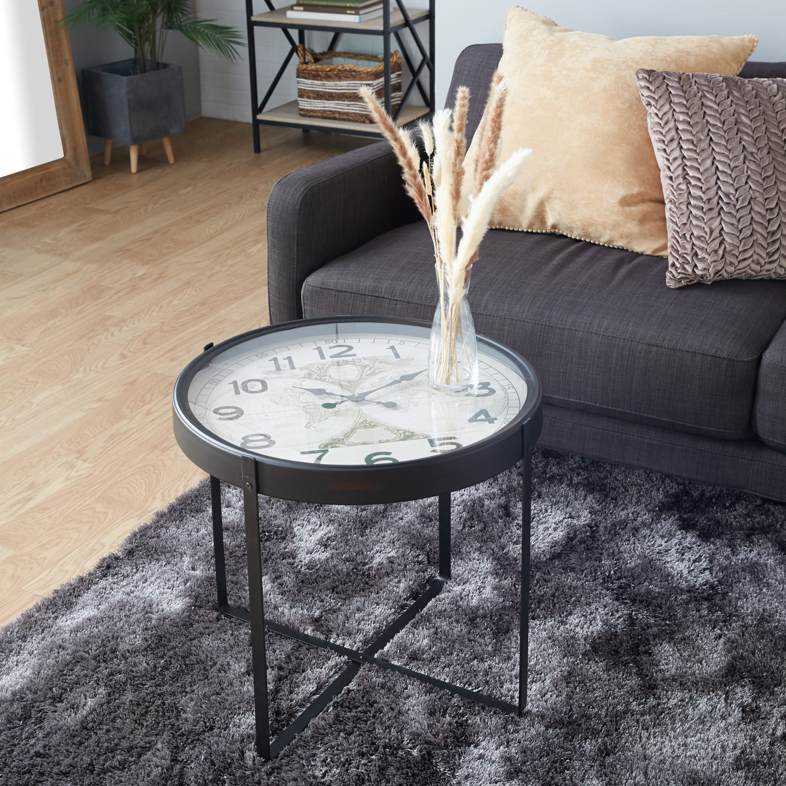 24&#x22; Black Iron Farmhouse Accent Table