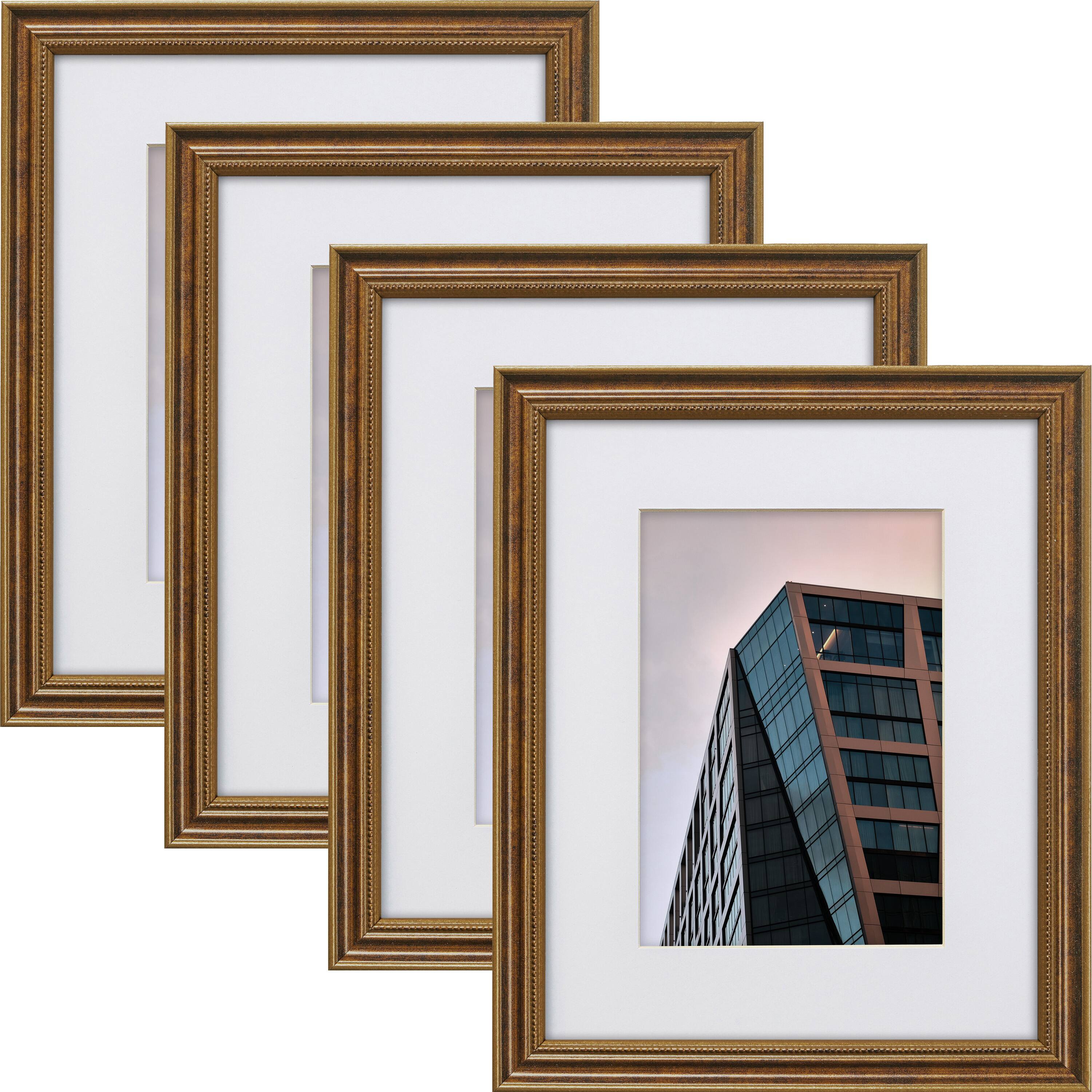 Craig Frames 4 Pack Stratton Bronze Picture Frame with Mat