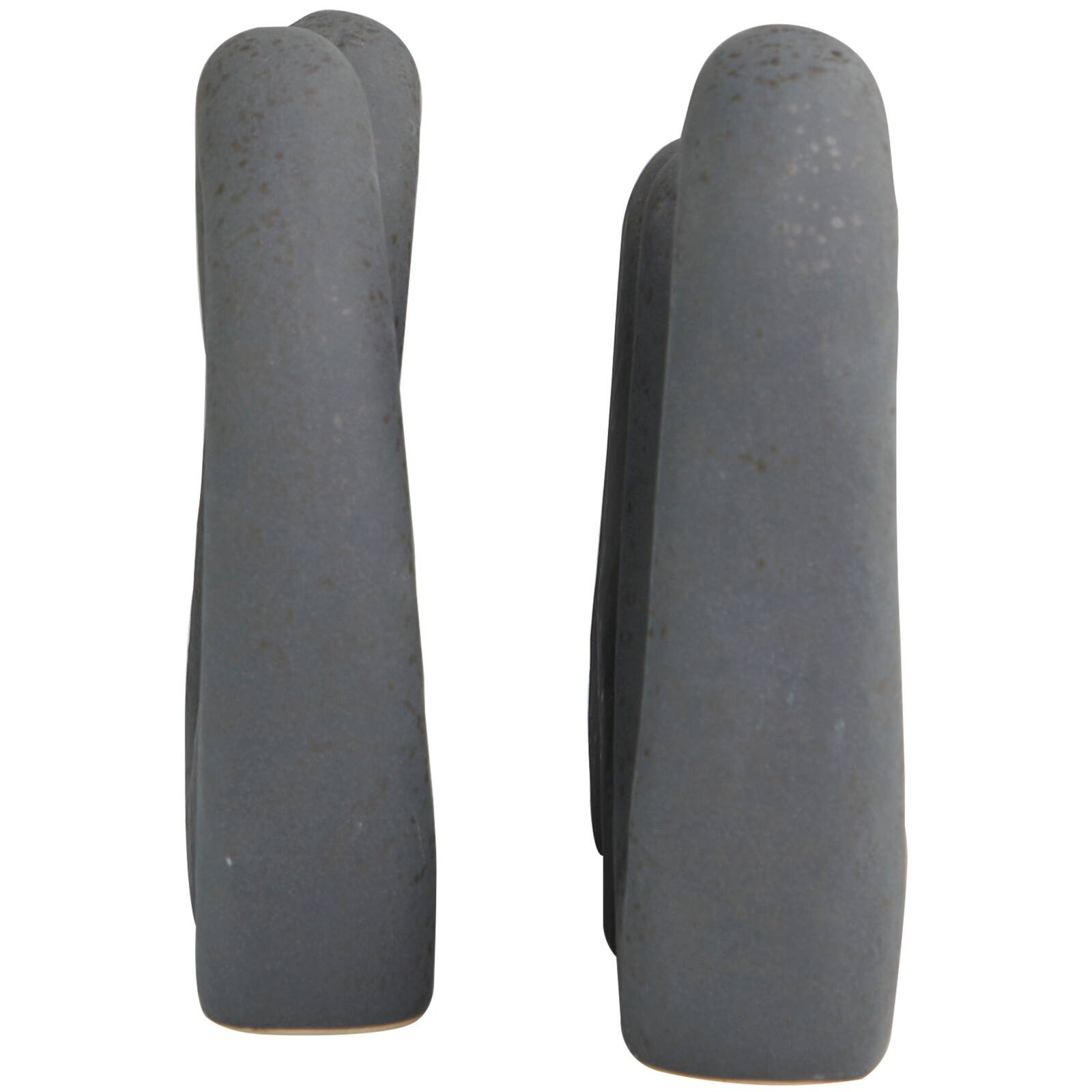 Black Interwoven Circles Ceramic Abstract Sculpture Set