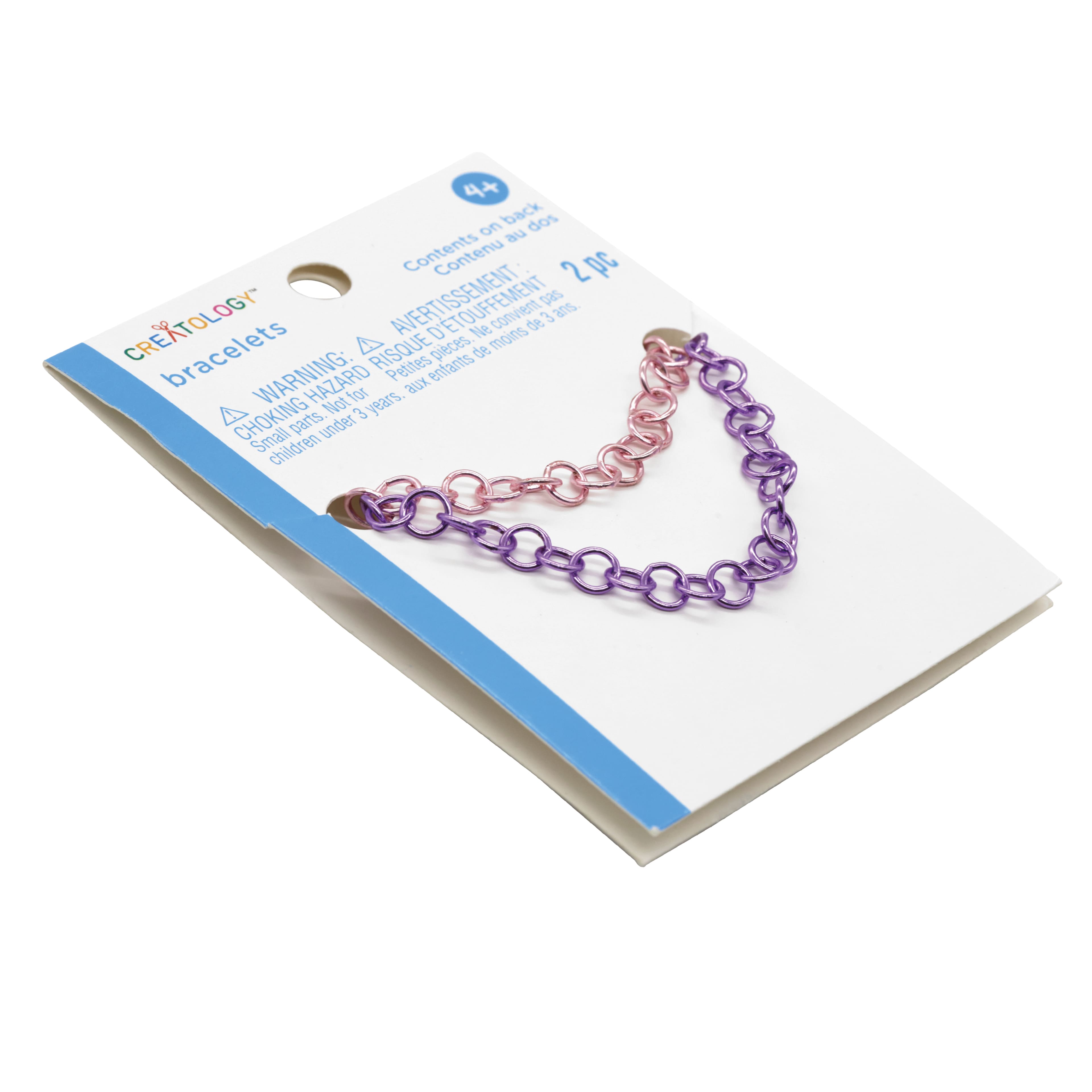 12 Packs: 2 ct. (24 total) Pink &#x26; Purple Chain Bracelets by Creatology&#x2122;