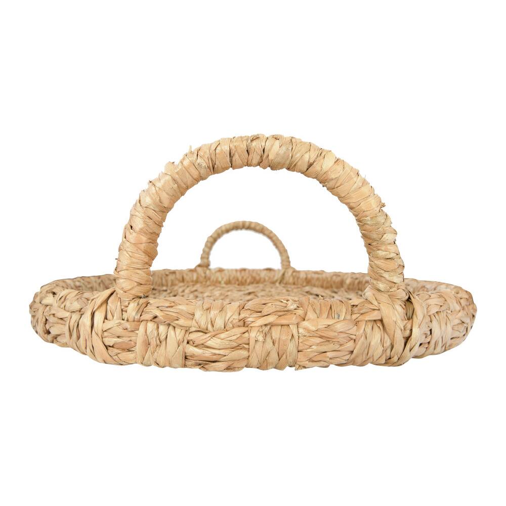 Hello Honey&#xAE; Decorative Handwoven Oval Seagrass and Rattan Trays with Handles Set