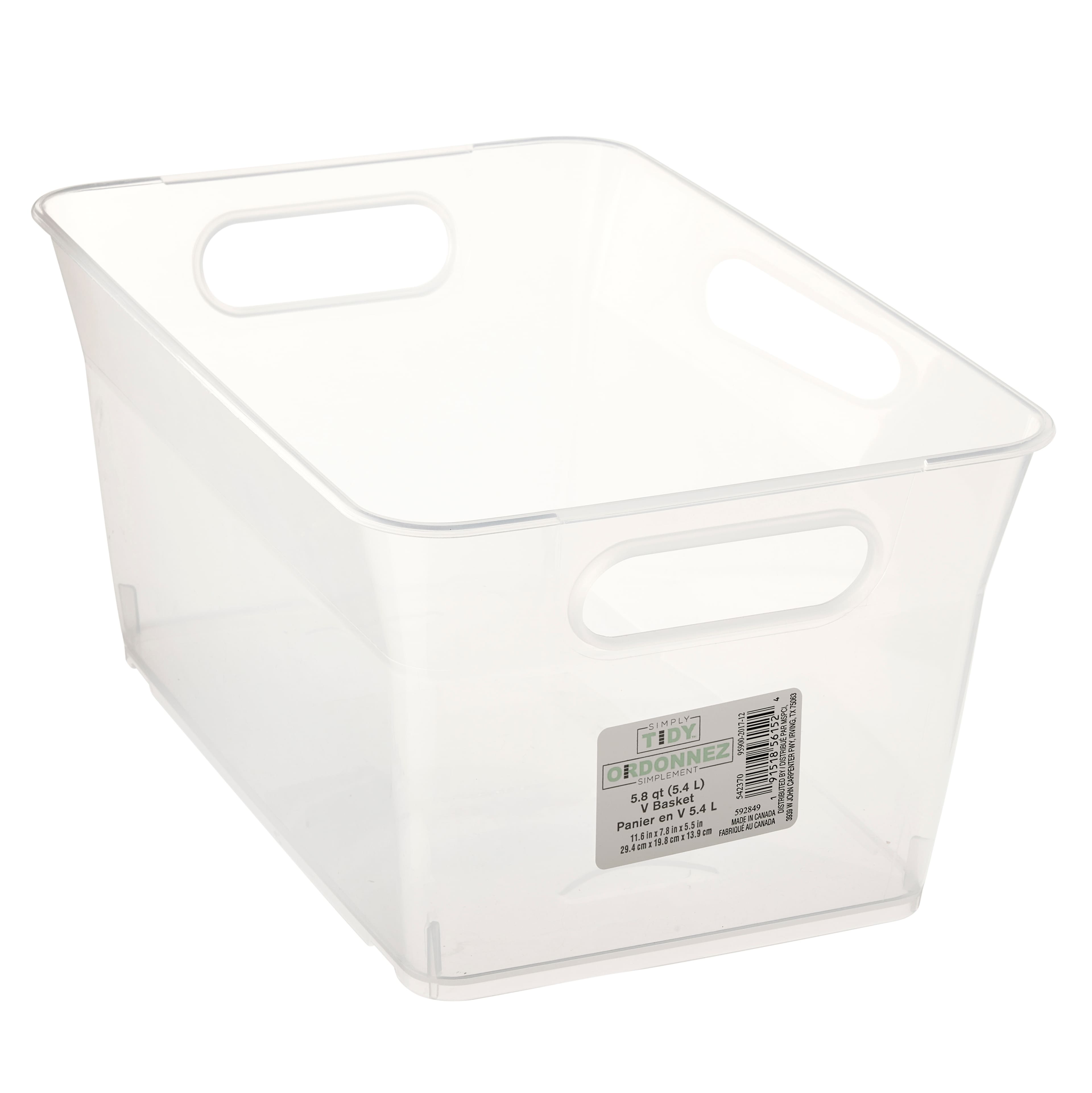 12 Pack: 5.8qt. Clear V-Basket by Simply Tidy&#x2122;