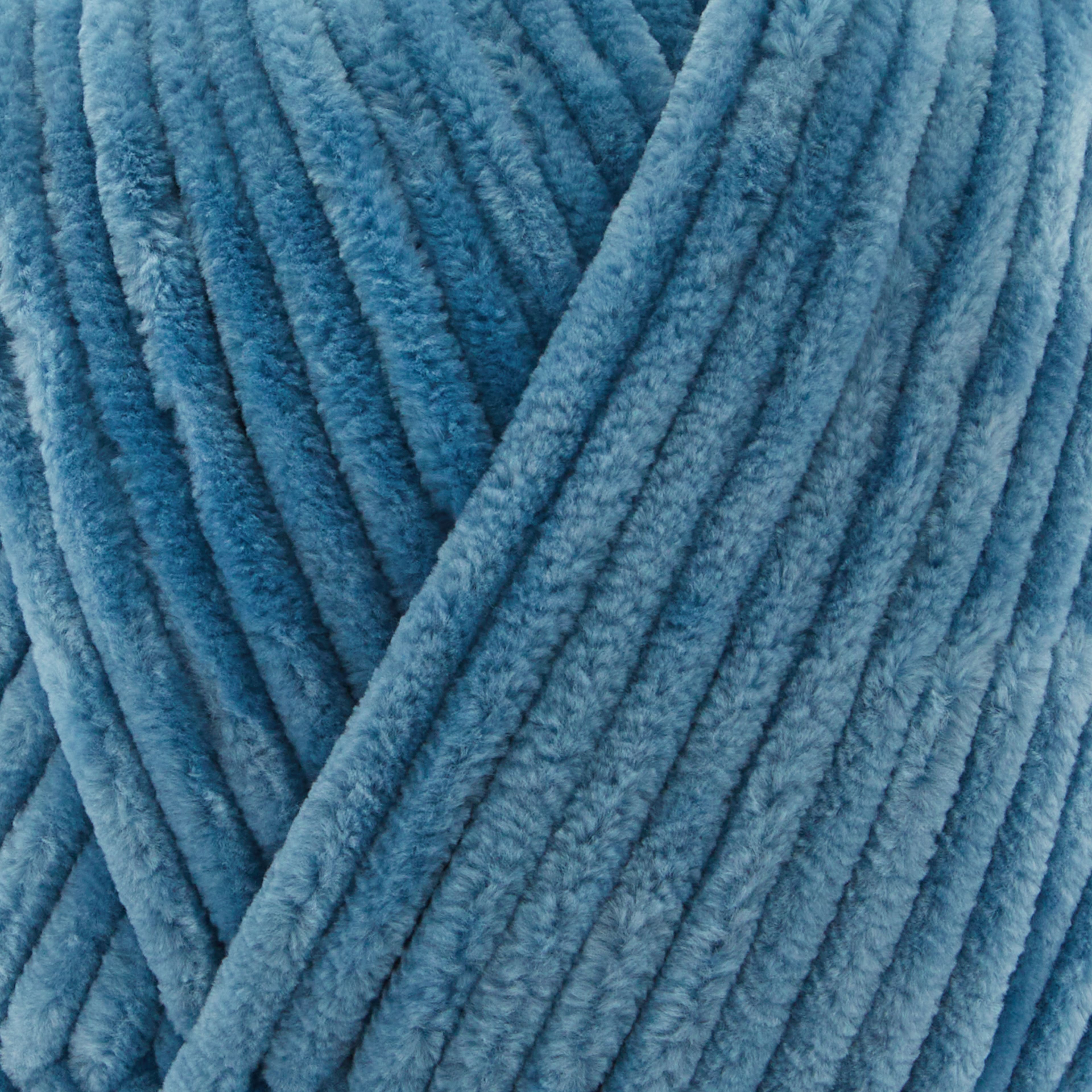 Loops & Threads Chenille Home Slim Solid Yarn - Navy Blue - 8.8 oz