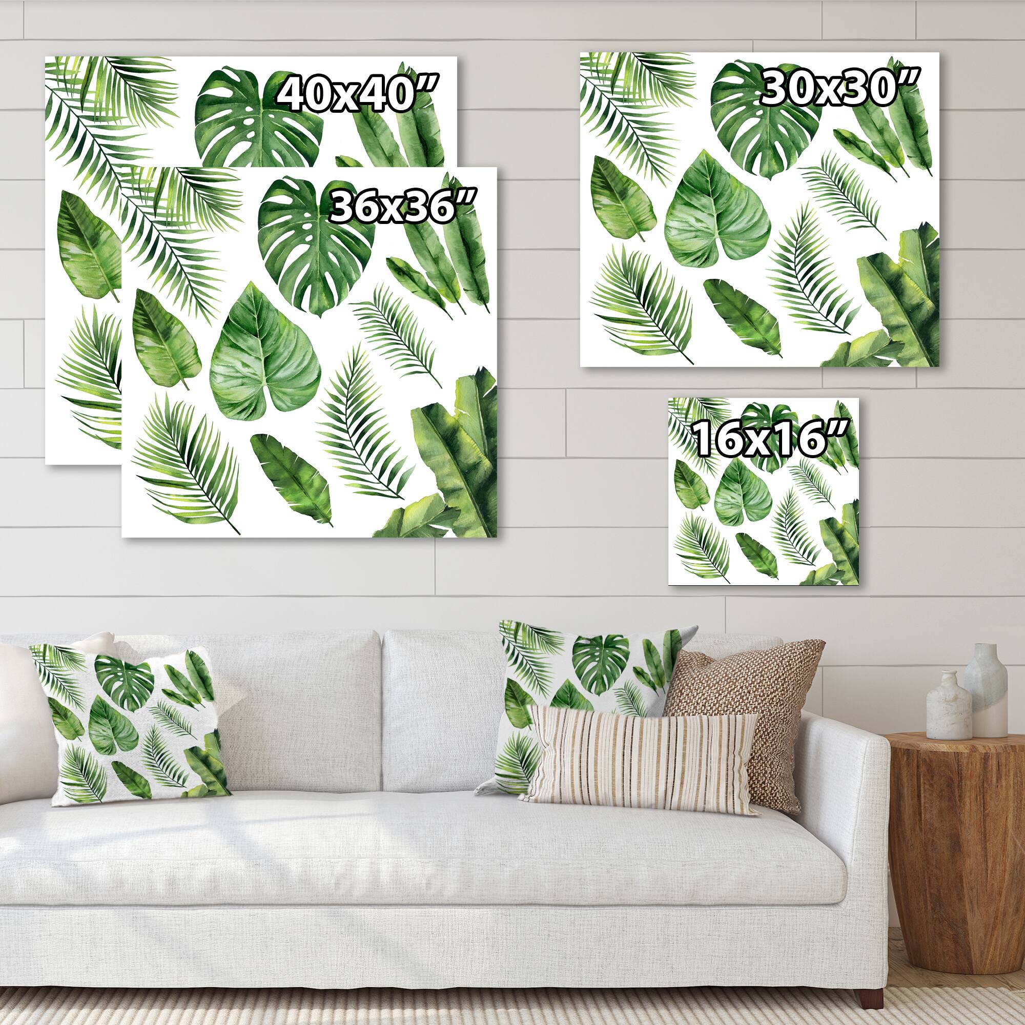 Designart - Tropical Leaf Of Monstera V - Farmhouse Canvas Wall Art Print