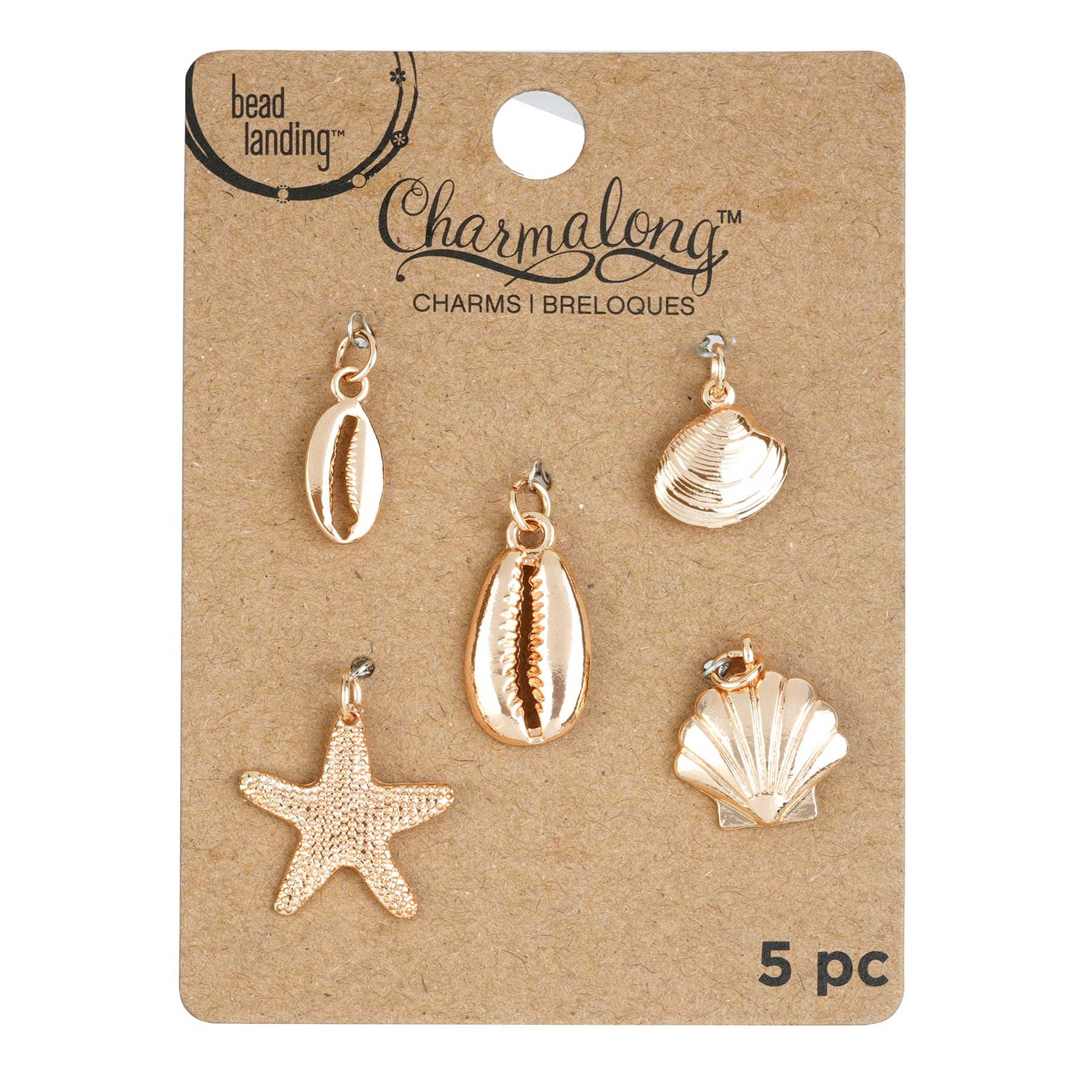 12 Packs: 5 ct. (60 total) Charmalong™ Gold Shell Charms by Bead Landing™