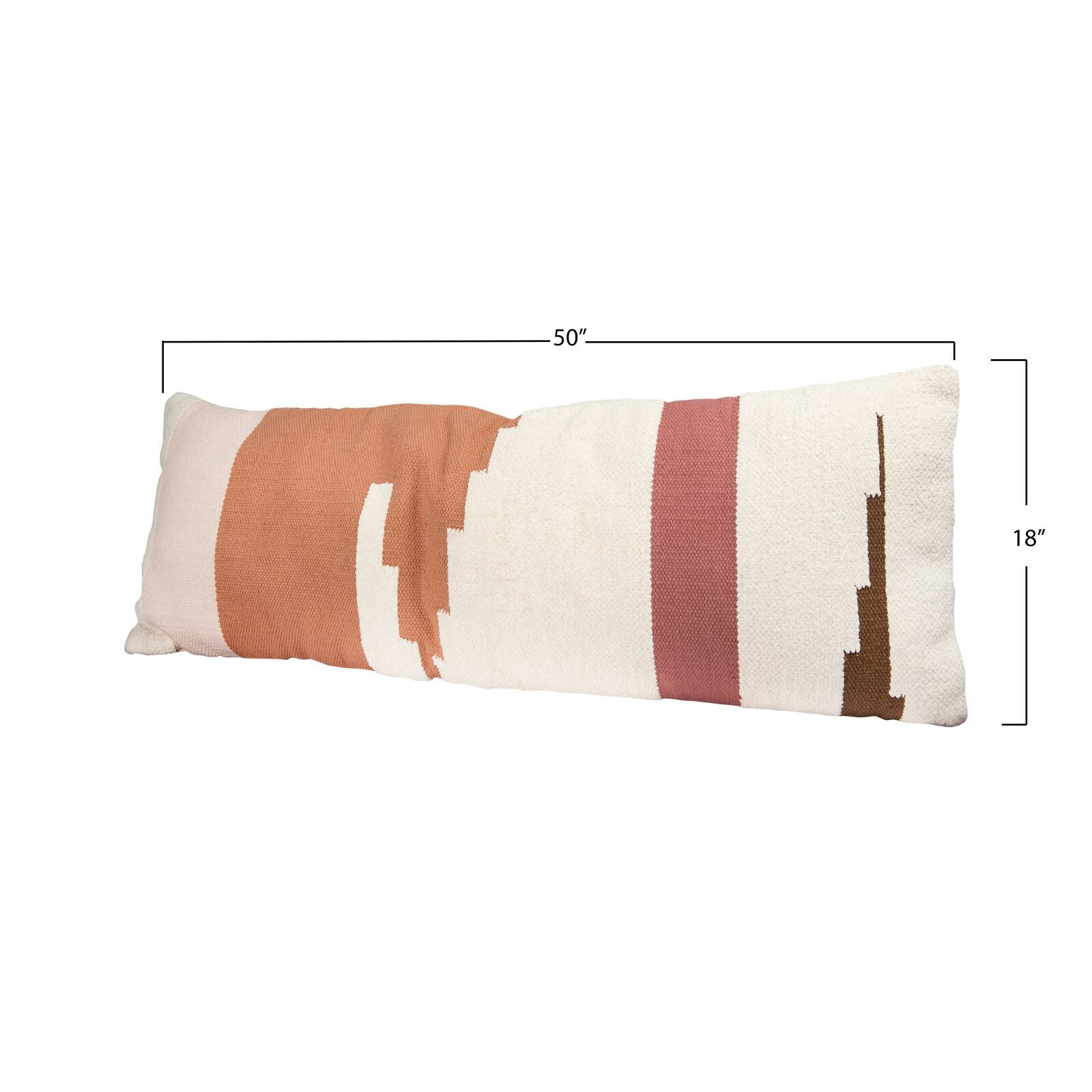 Hello Honey&#xAE; Multicolor Kilim Handwoven Cotton Lumbar Pillow