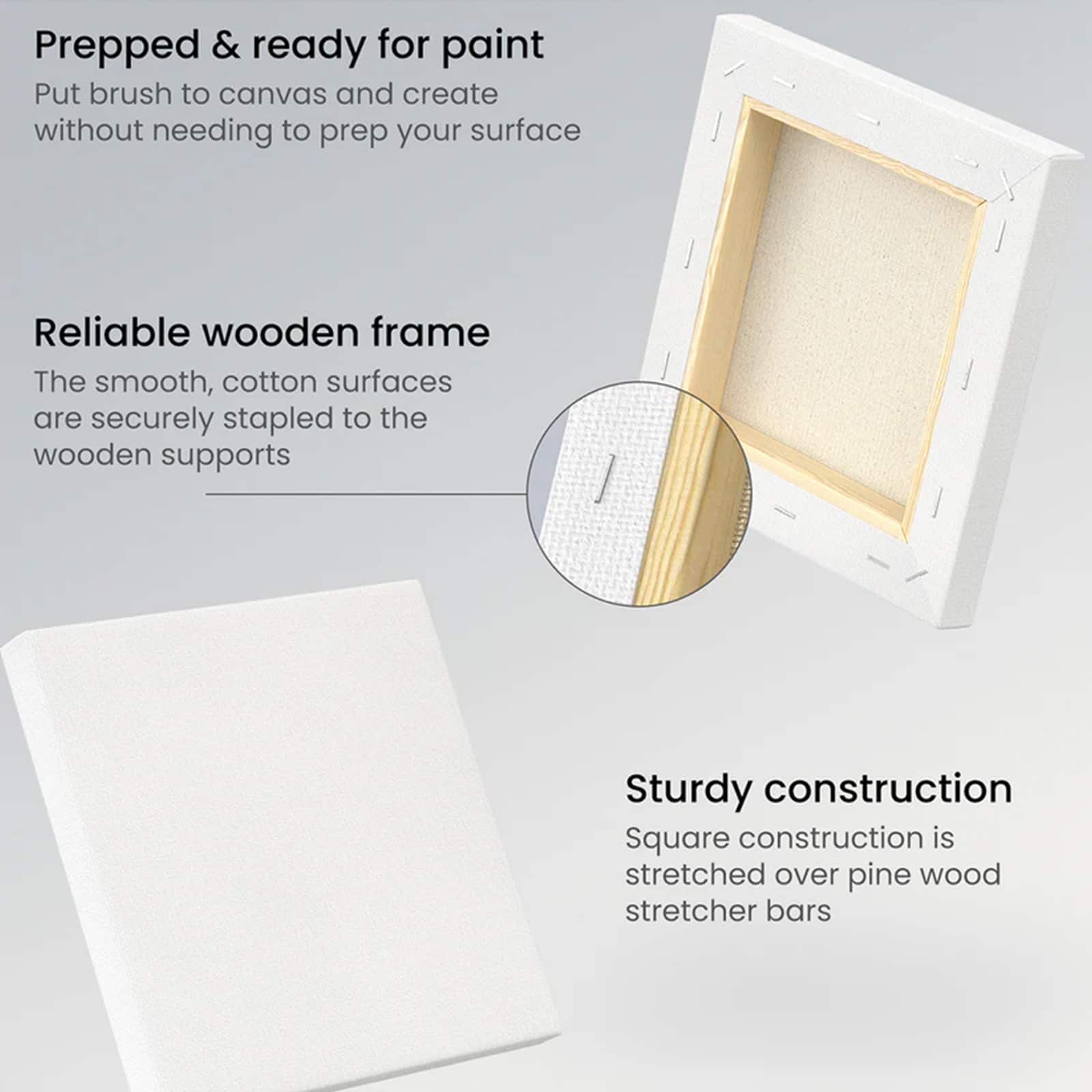Arteza&#xAE; 6&#x22; x 6&#x22; White Stretched Canvases, 12ct.