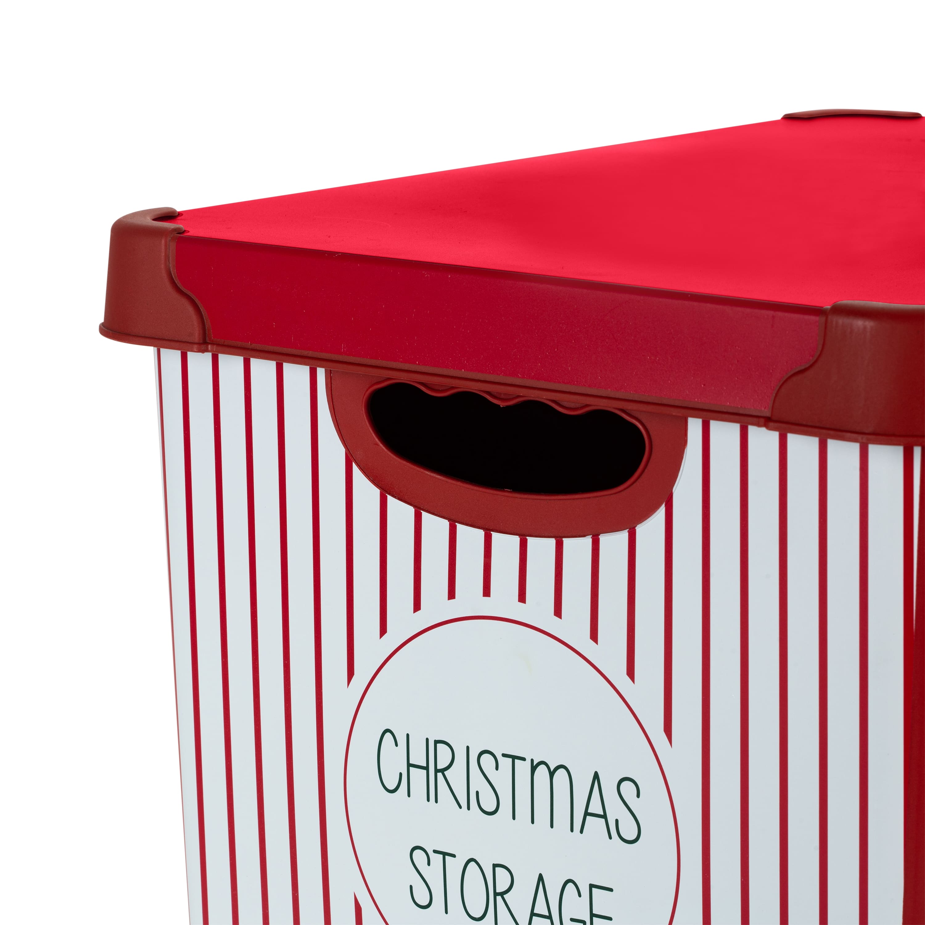 Simplify 15.4&#x22; Christmas 60 Ornament Storage Tote Bin with Straps