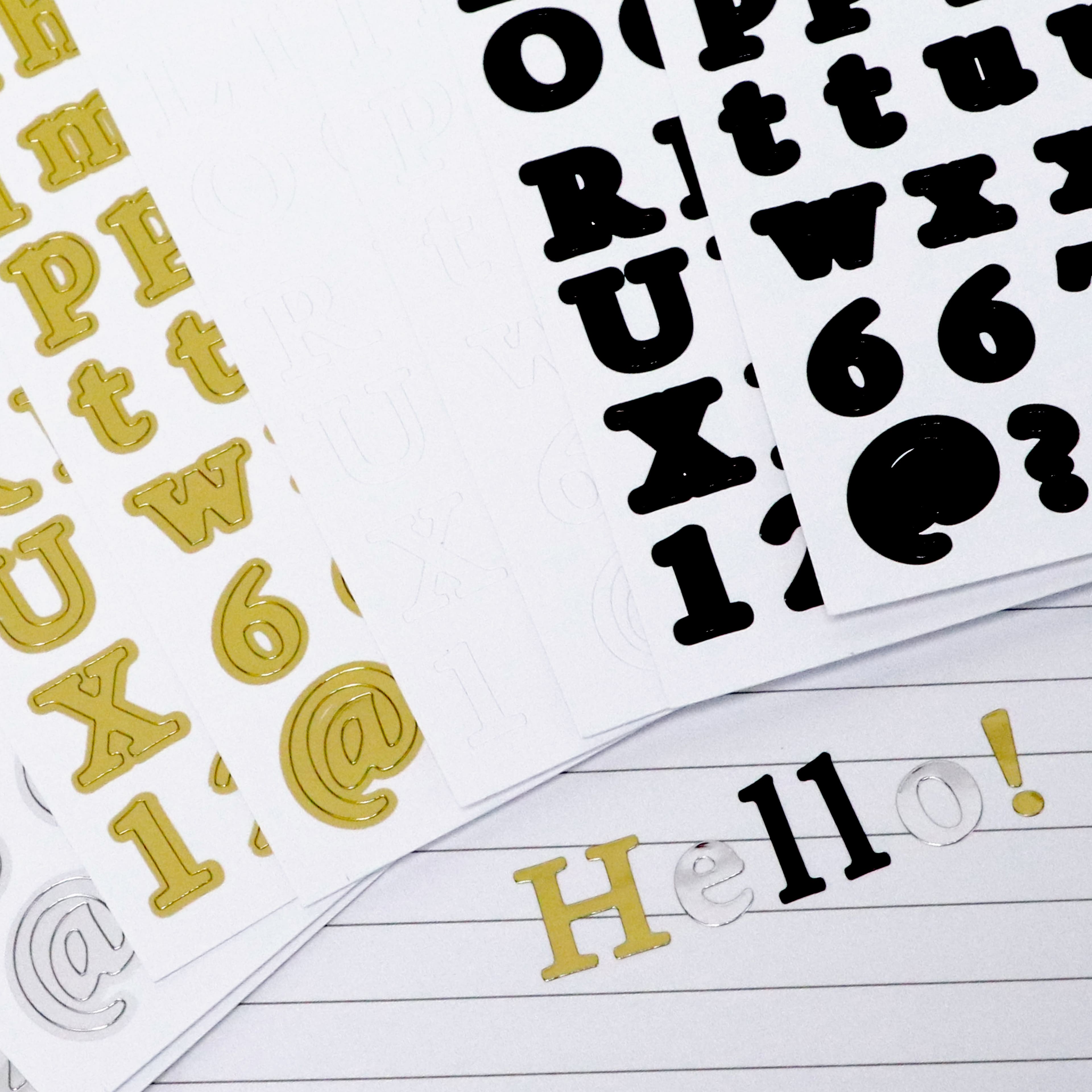 Black, Gold, Silver & White Classic Letter & Number Stickers by Recollections™