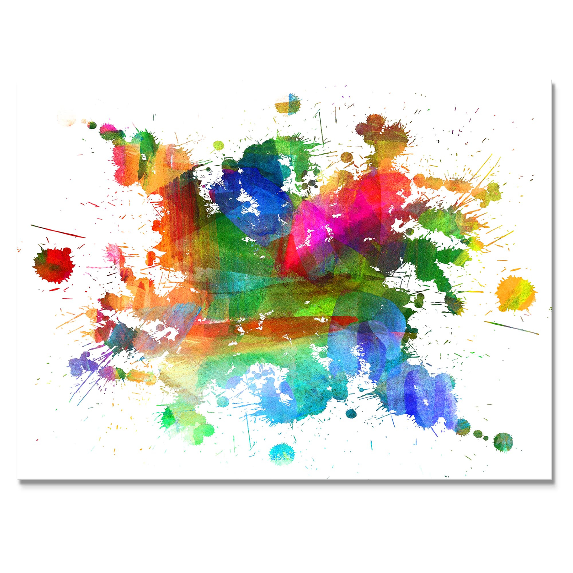 Designart - Splashes of Colors - Abstract Oil Painting Canvas