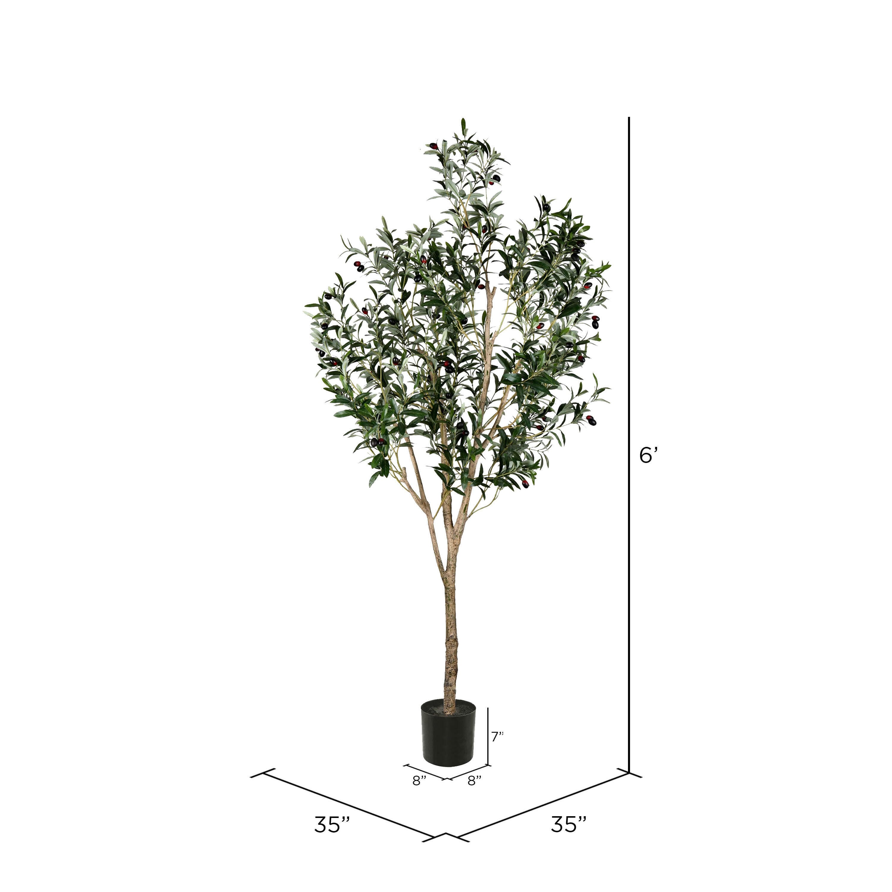 6ft. Potted Artificial Green Olive Tree