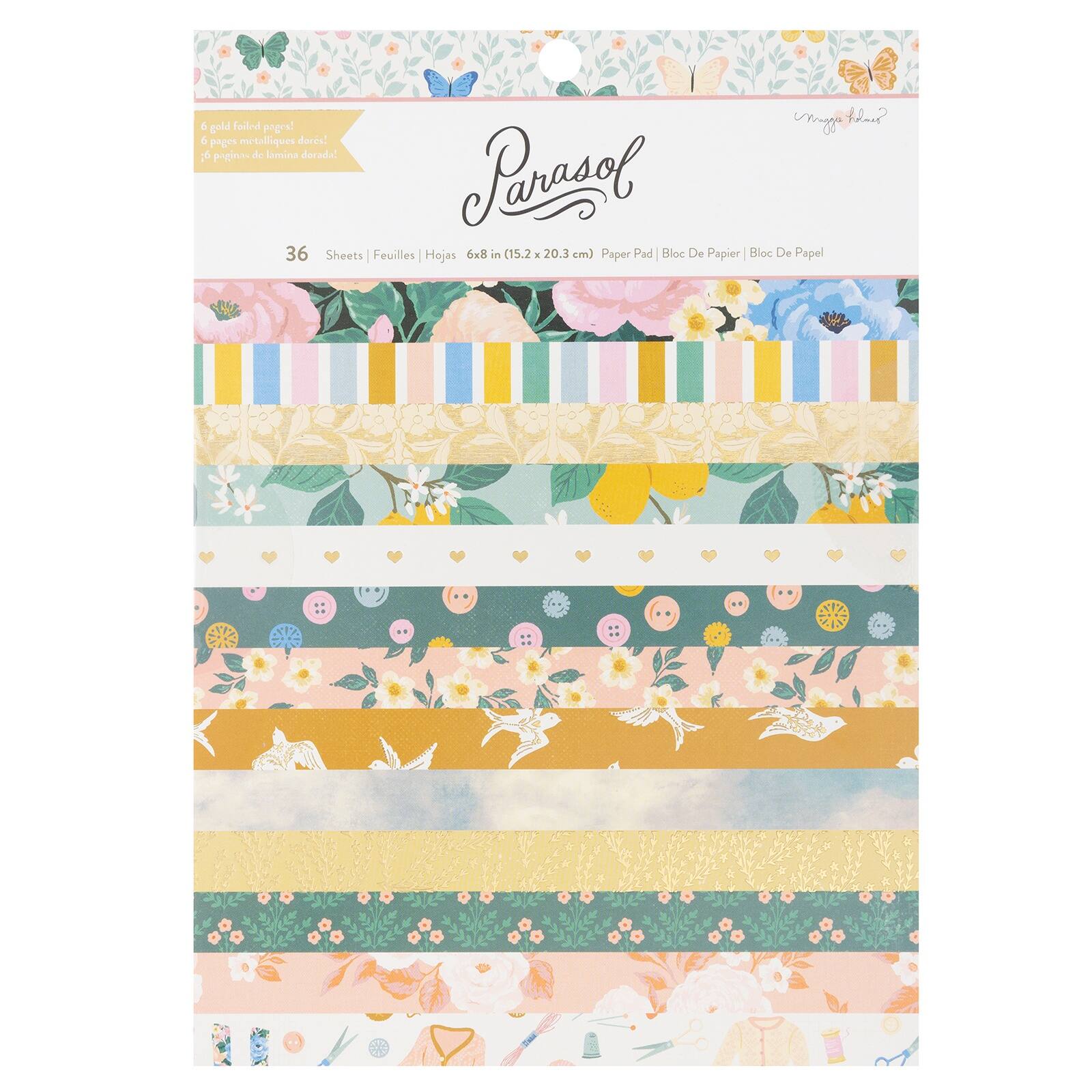American Crafts Maggie Holmes Parasol Single-Sided Paper Pad, 6&#x22; x 8&#x22;