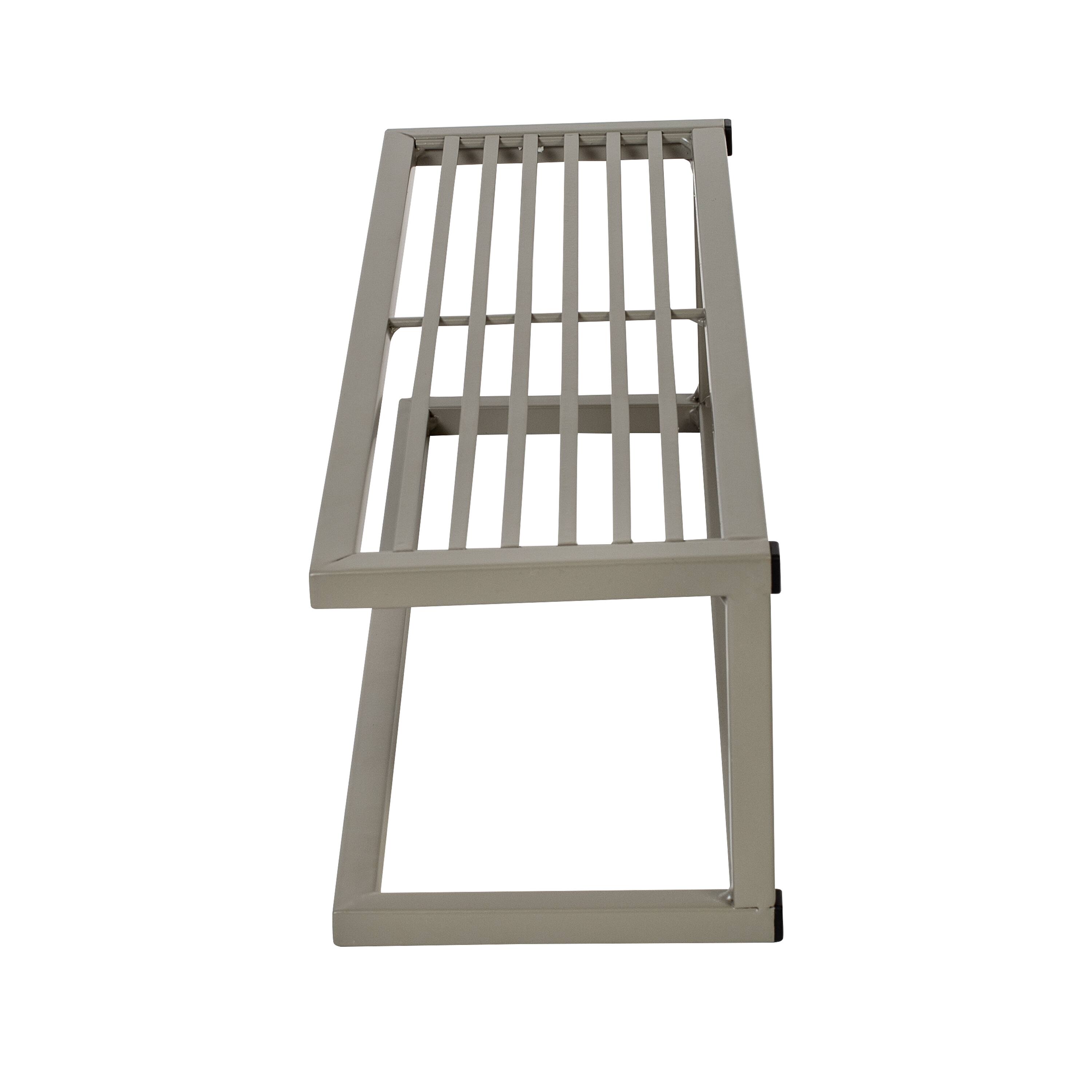 Honey Can Do Steel Bathroom Slatted Shelf with Towel Bar