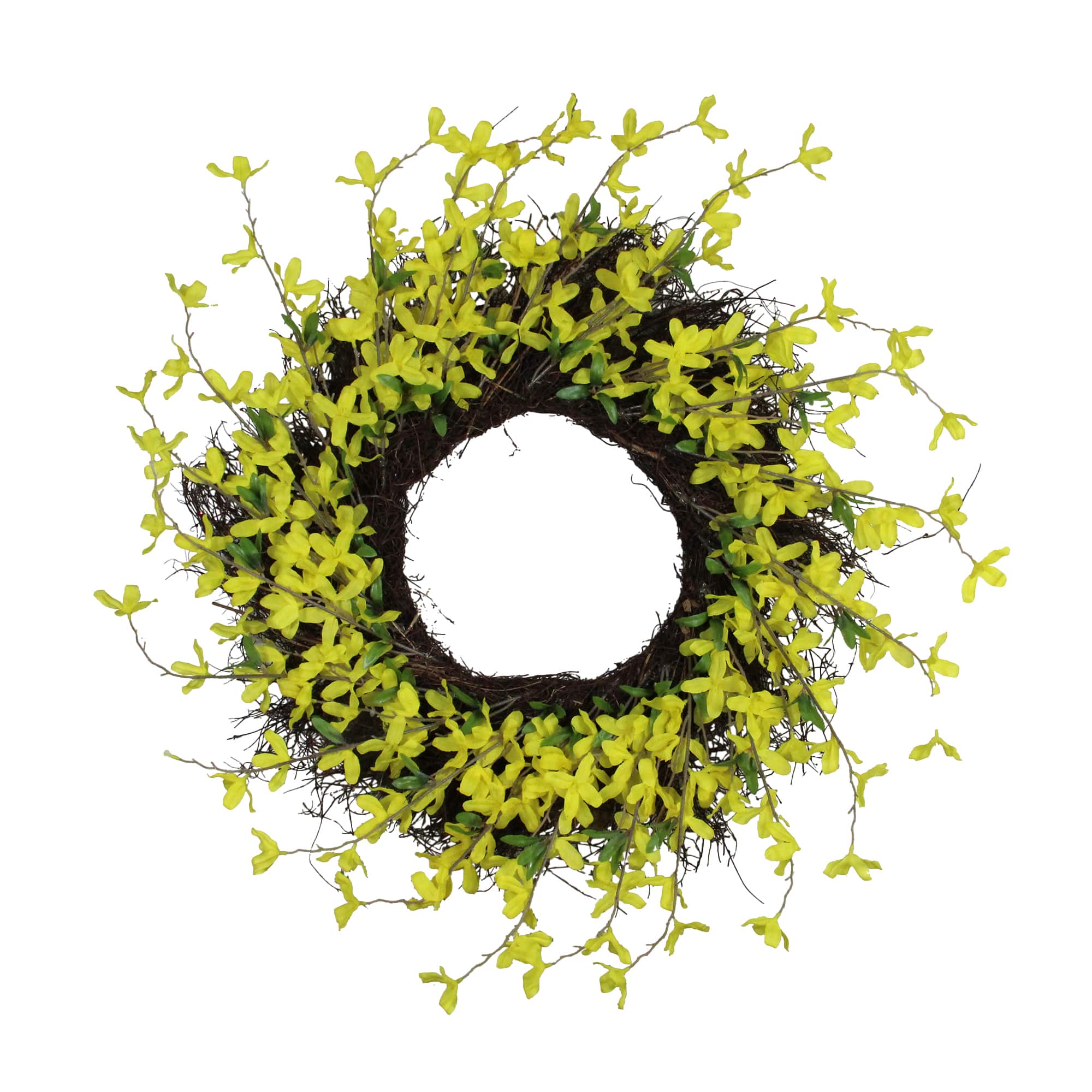 24&#x22; Yellow Forsythia &#x26; Grapevine Wreath