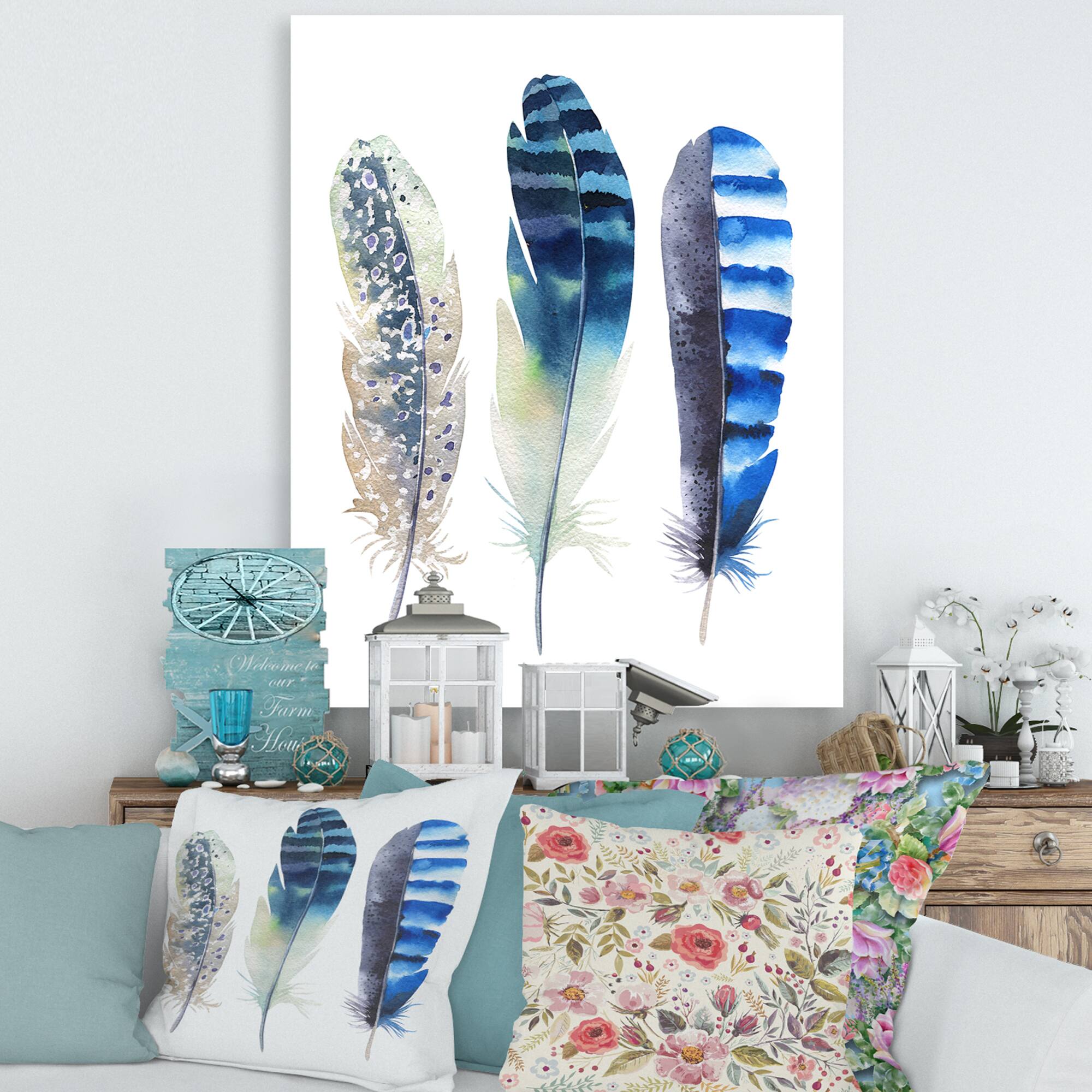 Designart - Colourful Boho Feathers I