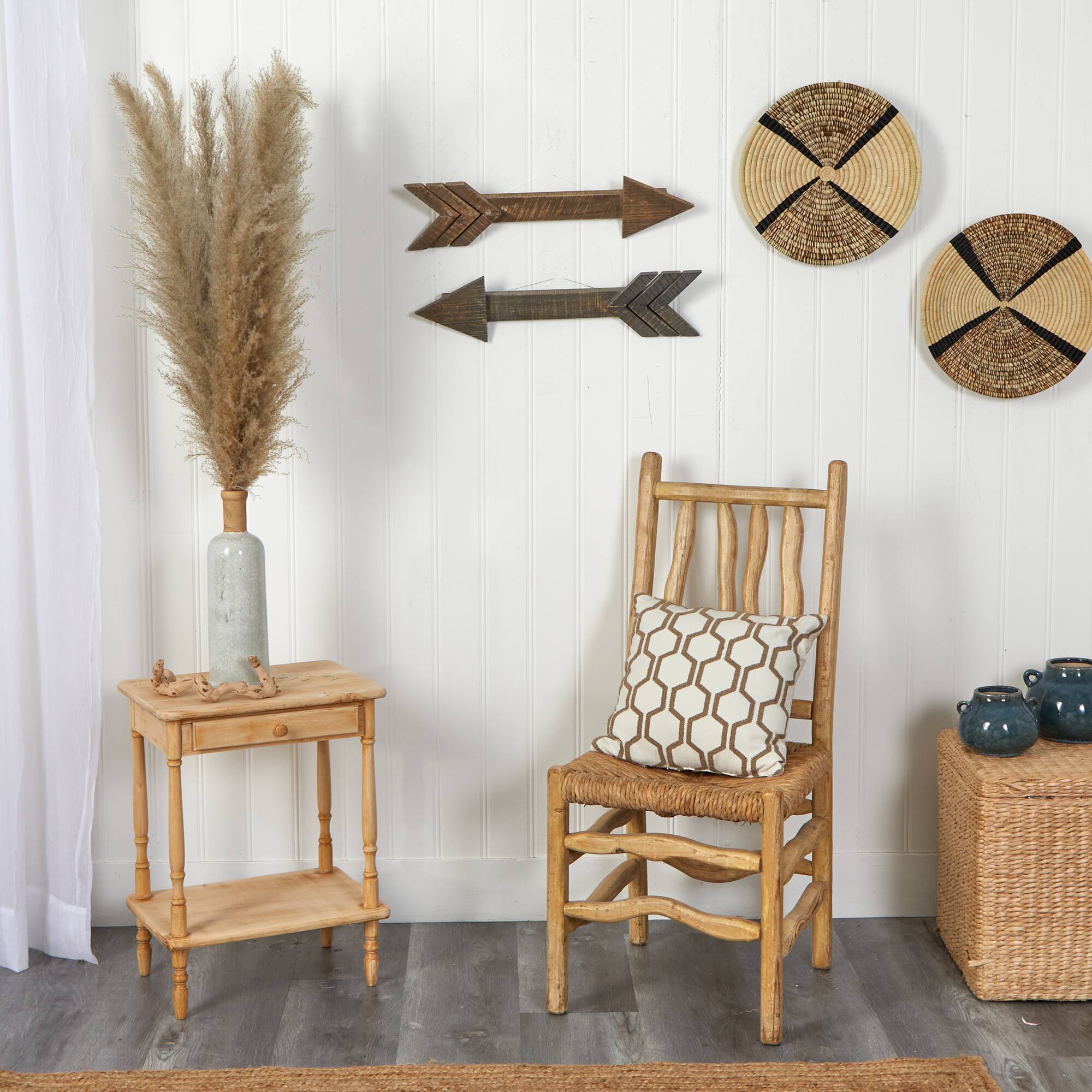 2ft. Rustic Wood Arrows Wall Art Décor (Set of 2)