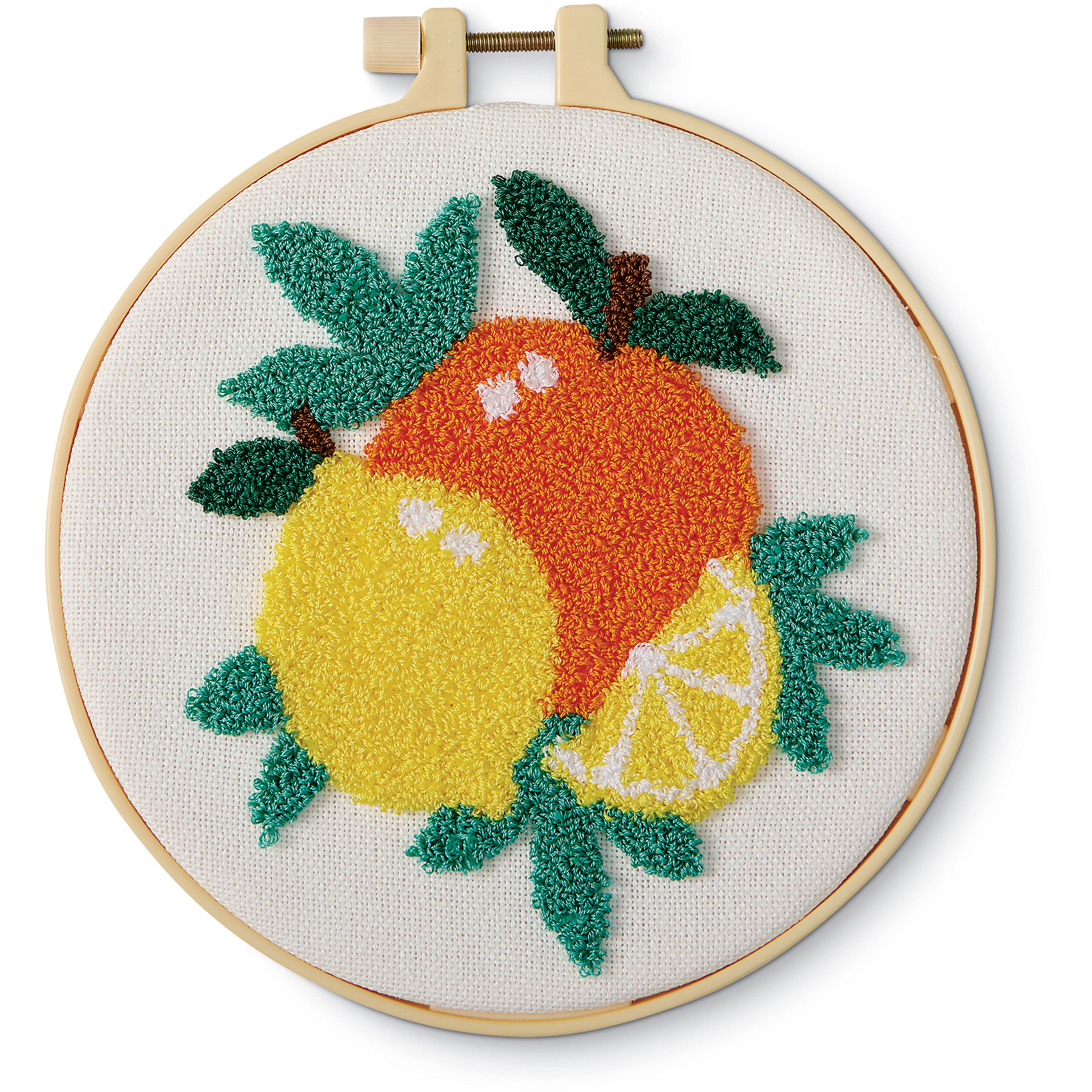 6" Lemon & Orange Punch Needle Kit by Loops & Threads®