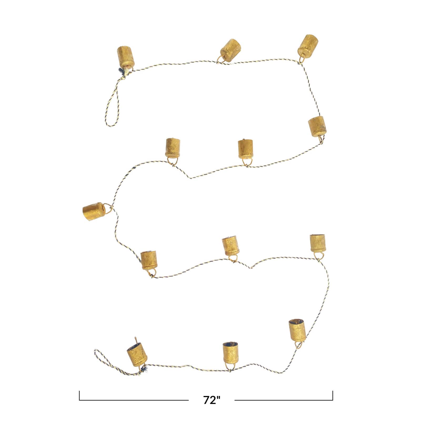 Hello Honey&#xAE; 6ft. Gold Metal Bell Garland