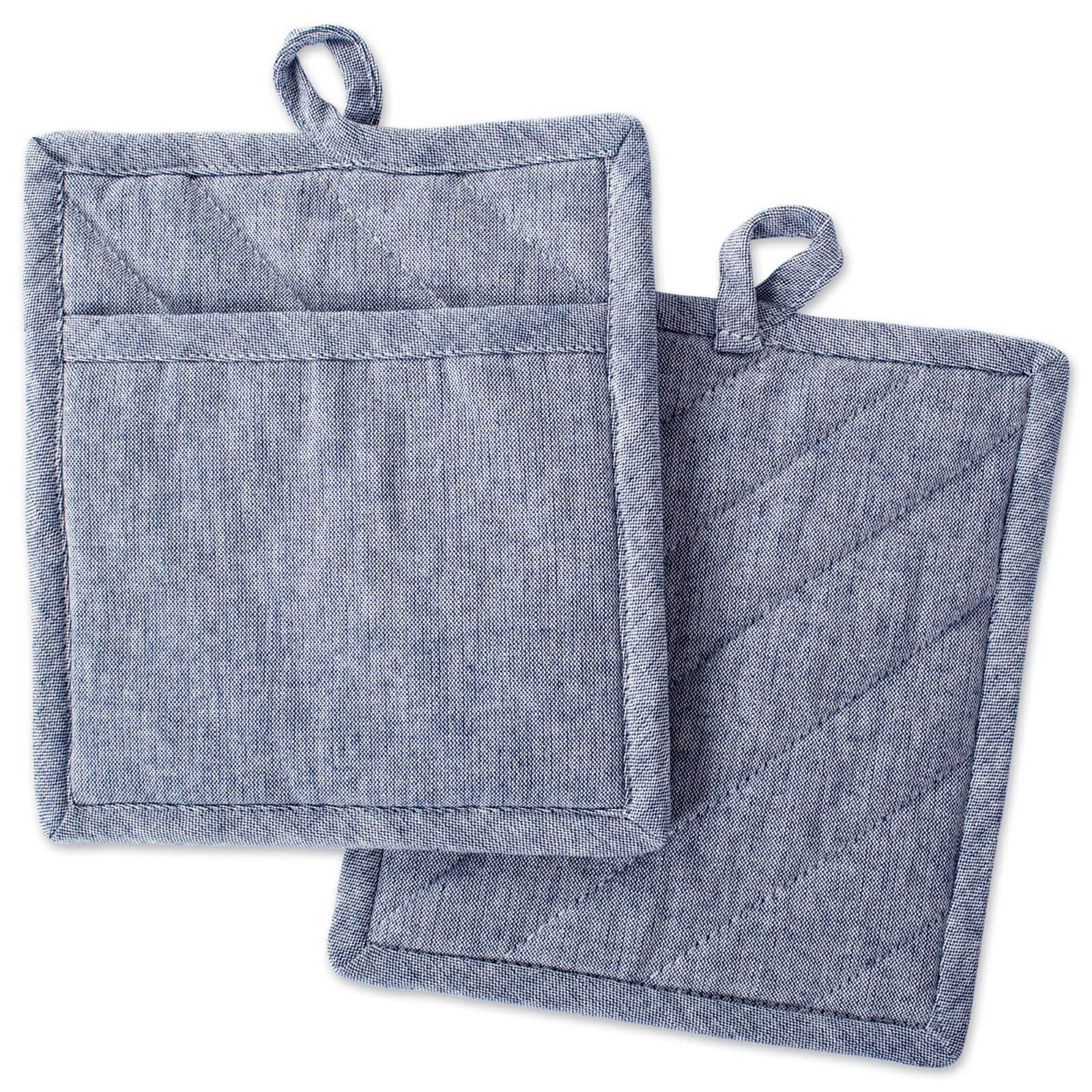DII® Solid Chambray Potholders, 2ct.