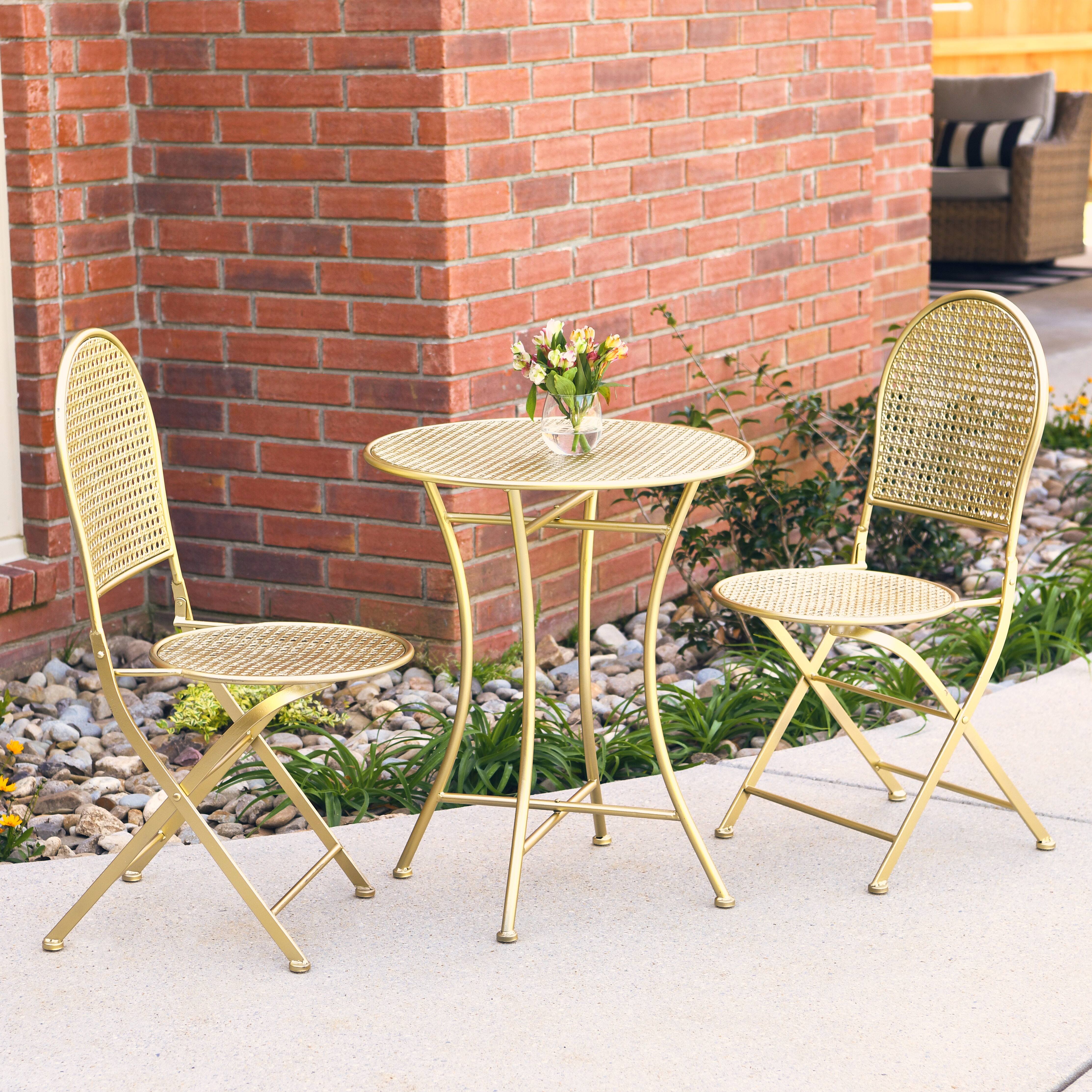 Metal Cane Outdoor Bistro Patio Set