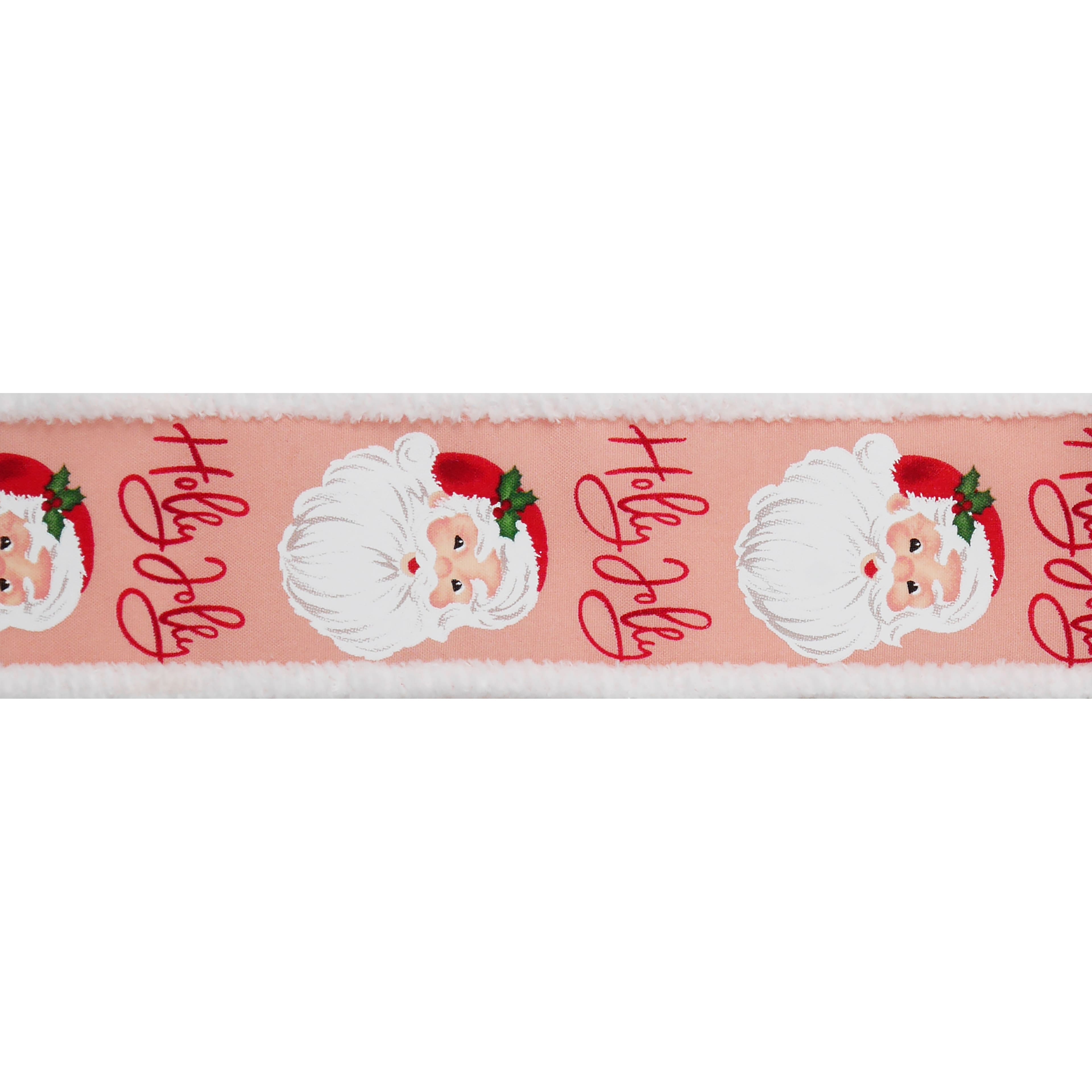 2.5&#x22; x 15ft. Holly Jolly Santa Wired Taffeta Ribbon by Celebrate It&#xAE;