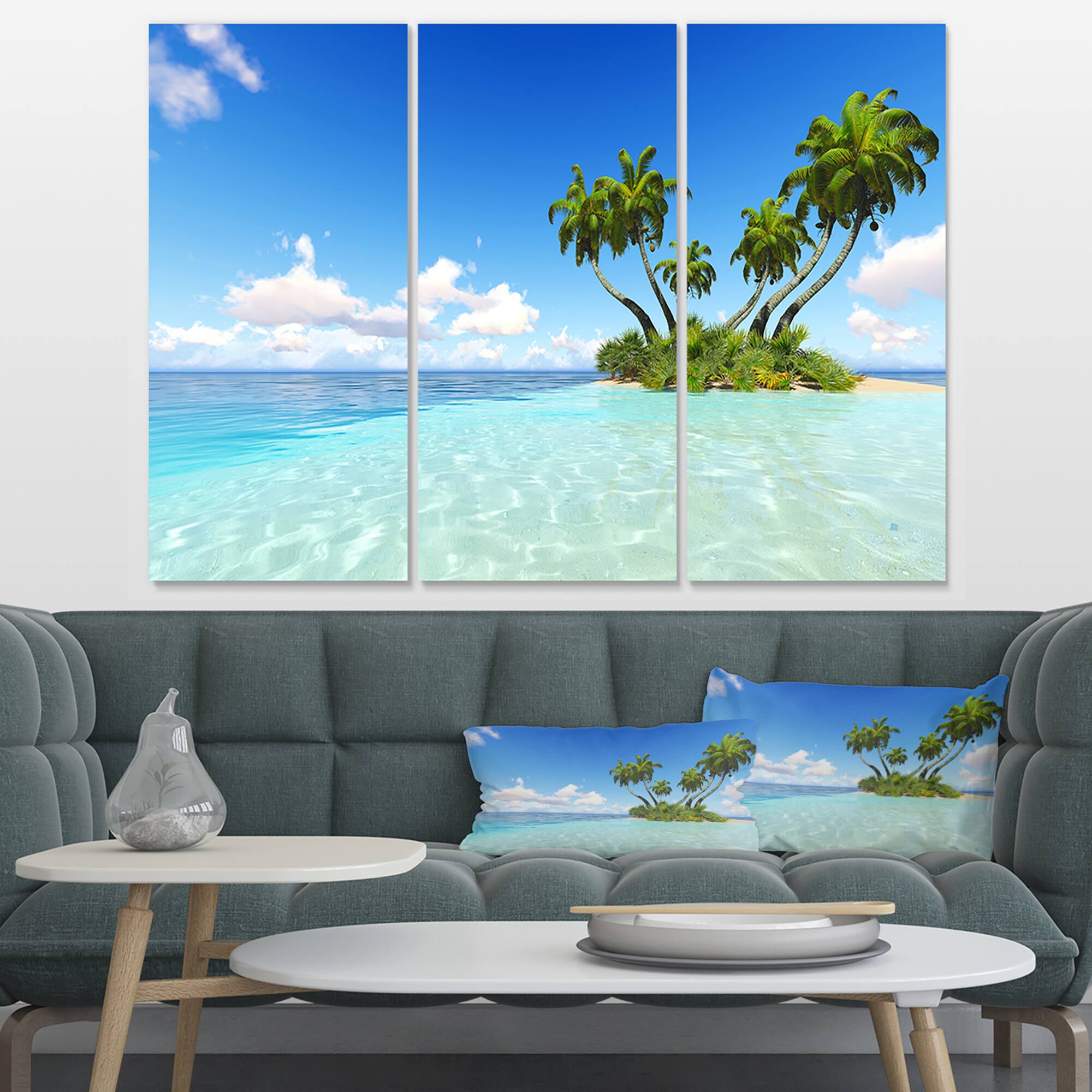 Designart - Corals Island under Blue Sky