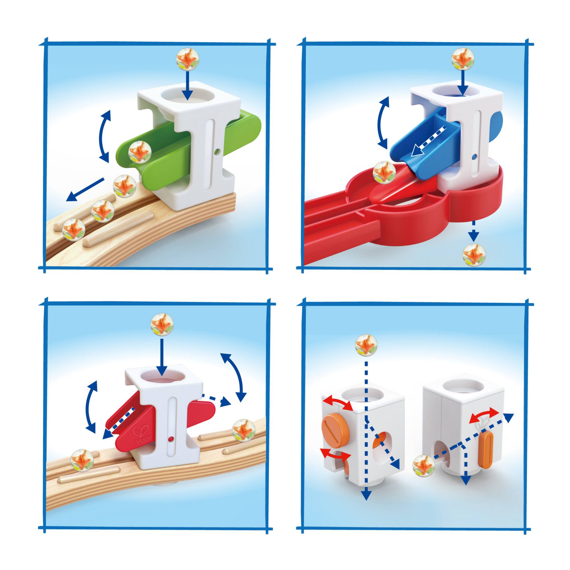 Hape Quadrilla Wooden Super Spiral Marble Run Construction Set