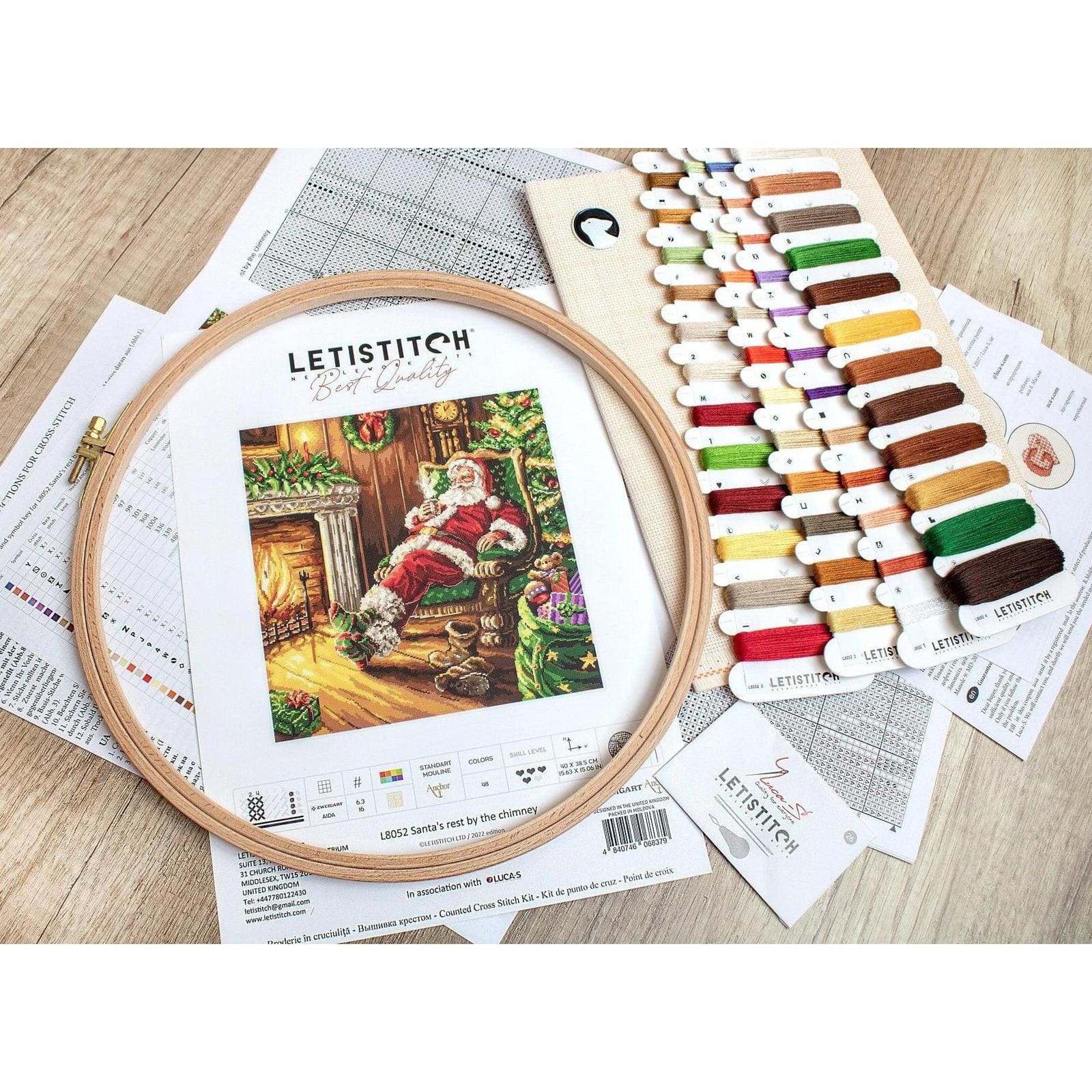 Letistitch Santa&#x27;s Rest by the Chimney Counted Cross Stitch Kit