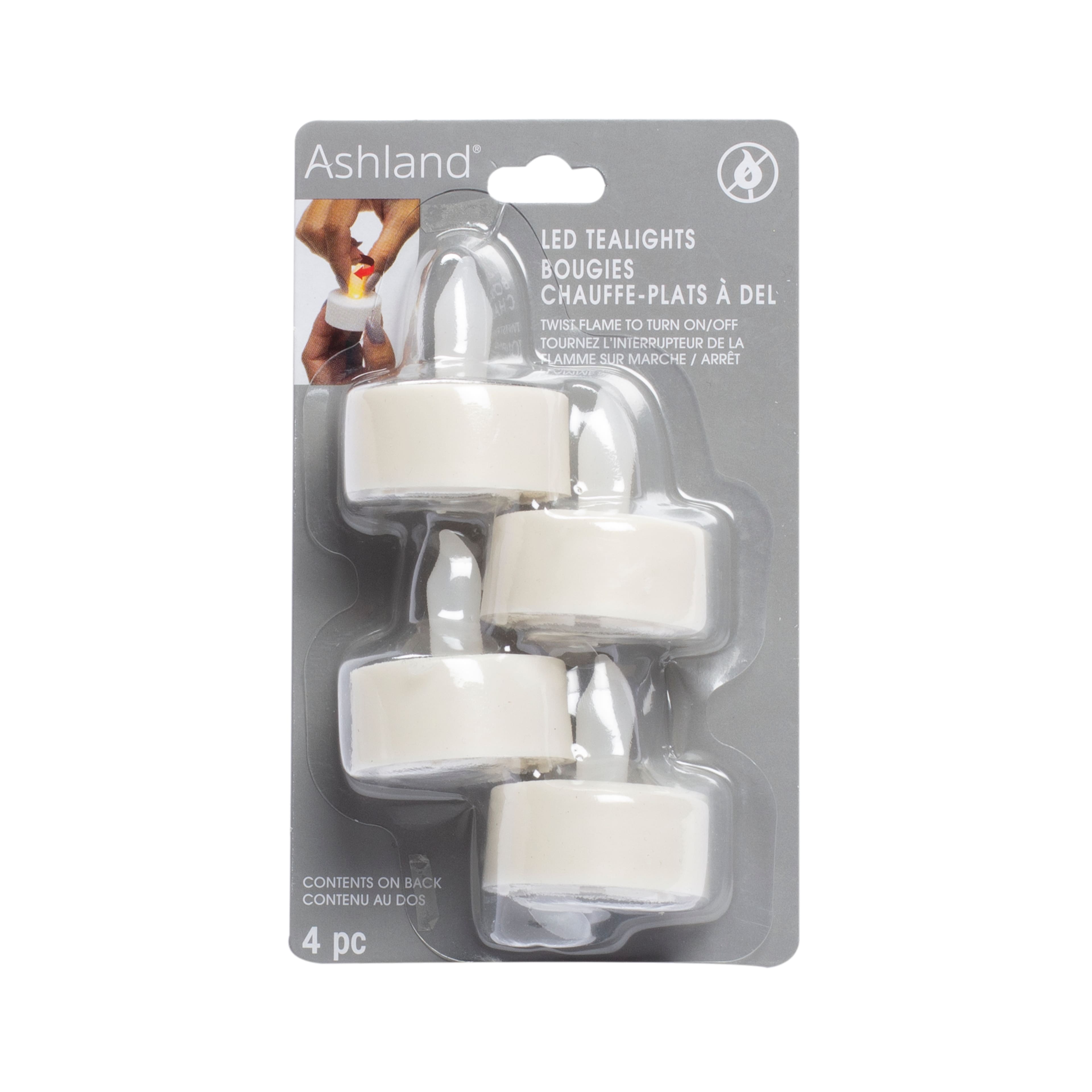 12 Packs: 4 ct. (48 total) Ivory LED Twist Flame Tealight Candles by Ashland®