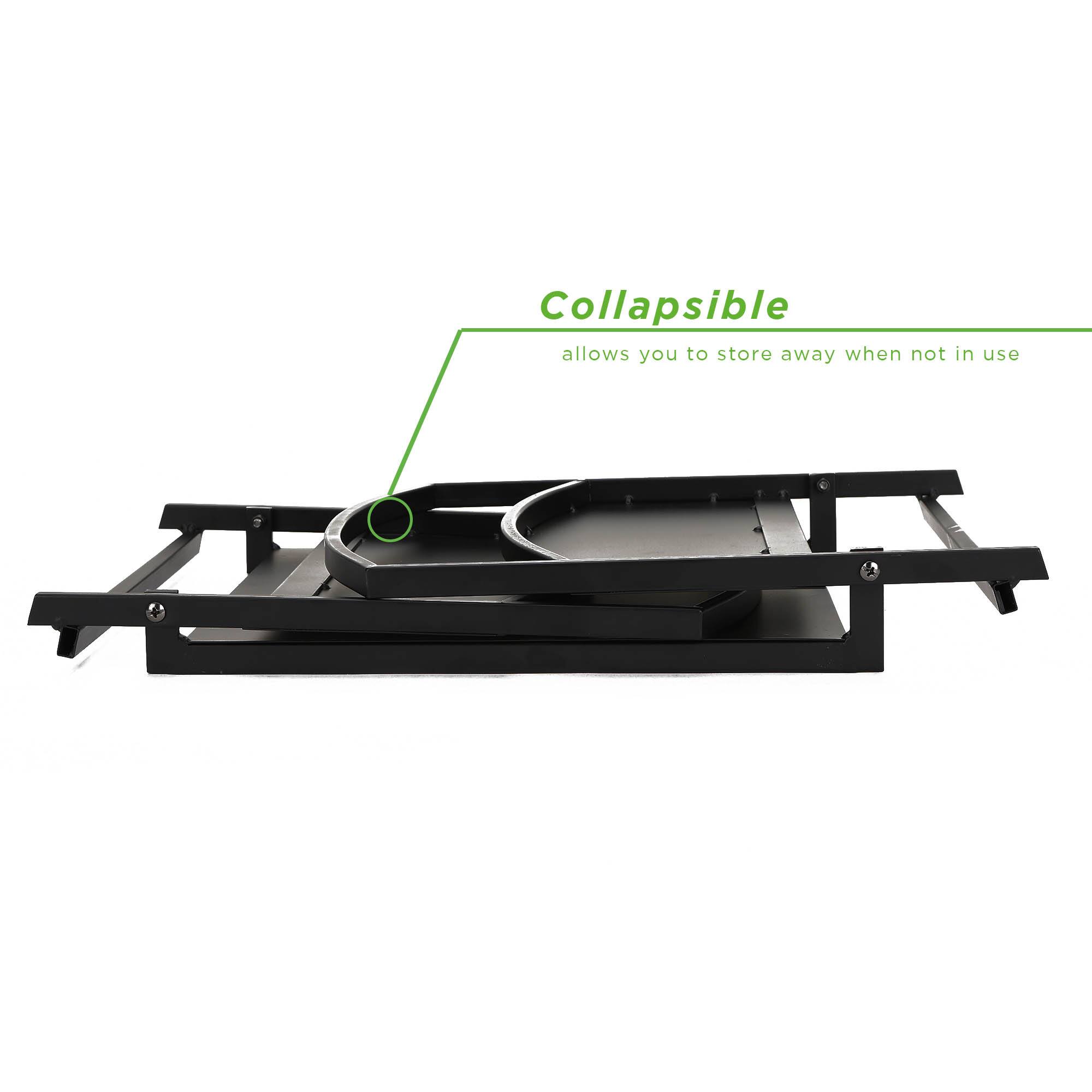 Mind Reader Black Fireplace Firewood Storage Durable Metal Collapsible Stand