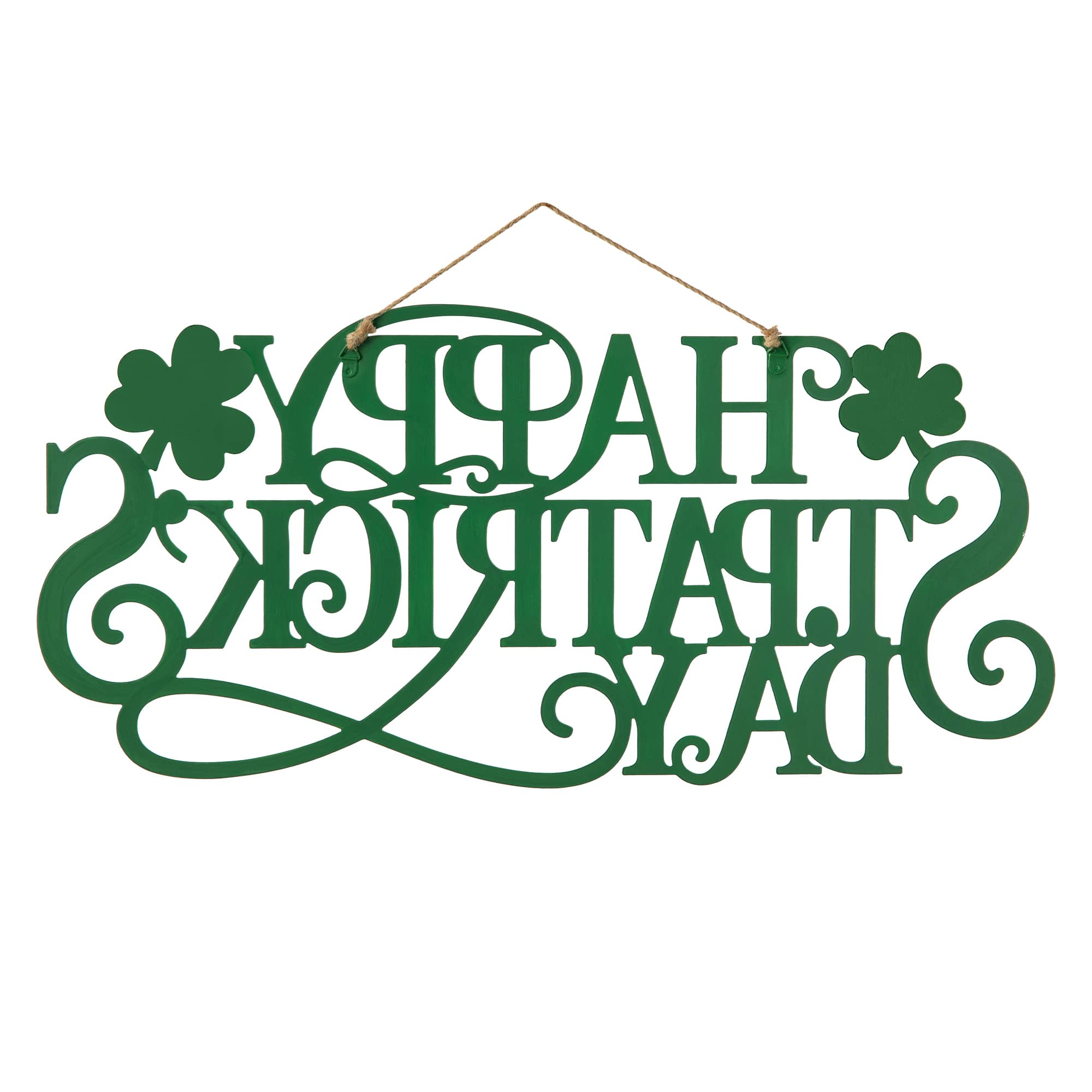 Glitzhome&#xAE; 24&#x22; Metal &#x22;HAPPY St. Patrick&#x27;s Day&#x22; Wall Decor