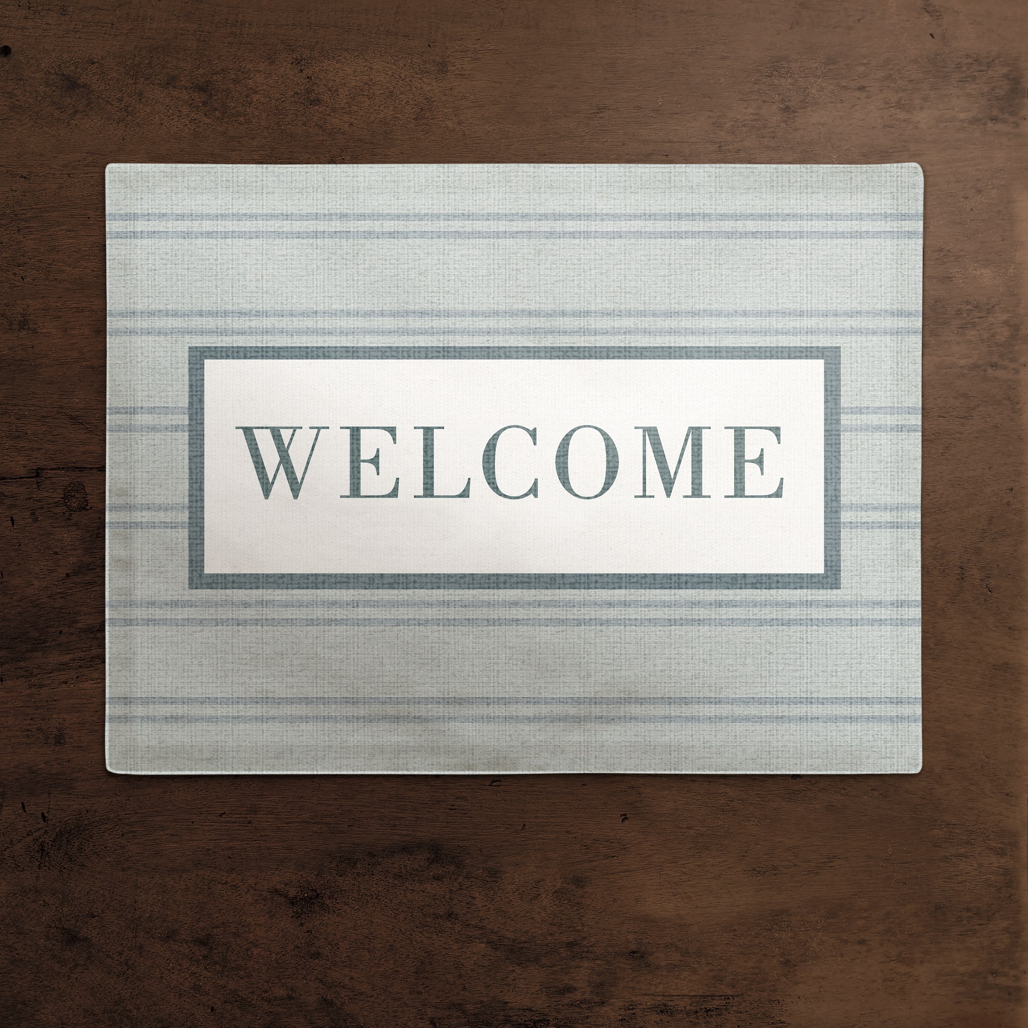 Welcome Stripe Cotton Twill Placemat
